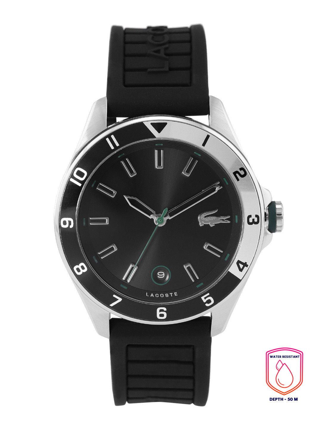 Lacoste Men Black Dial & Straps Tiebreaker Analogue Watch 2011188