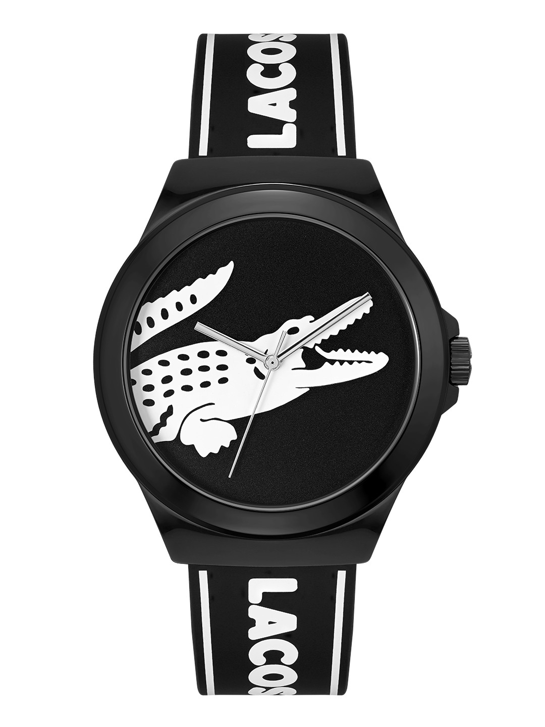 Lacoste Men Black & White Brand Logo Print Dial & Straps Neocroc Analogue Watch 2011185