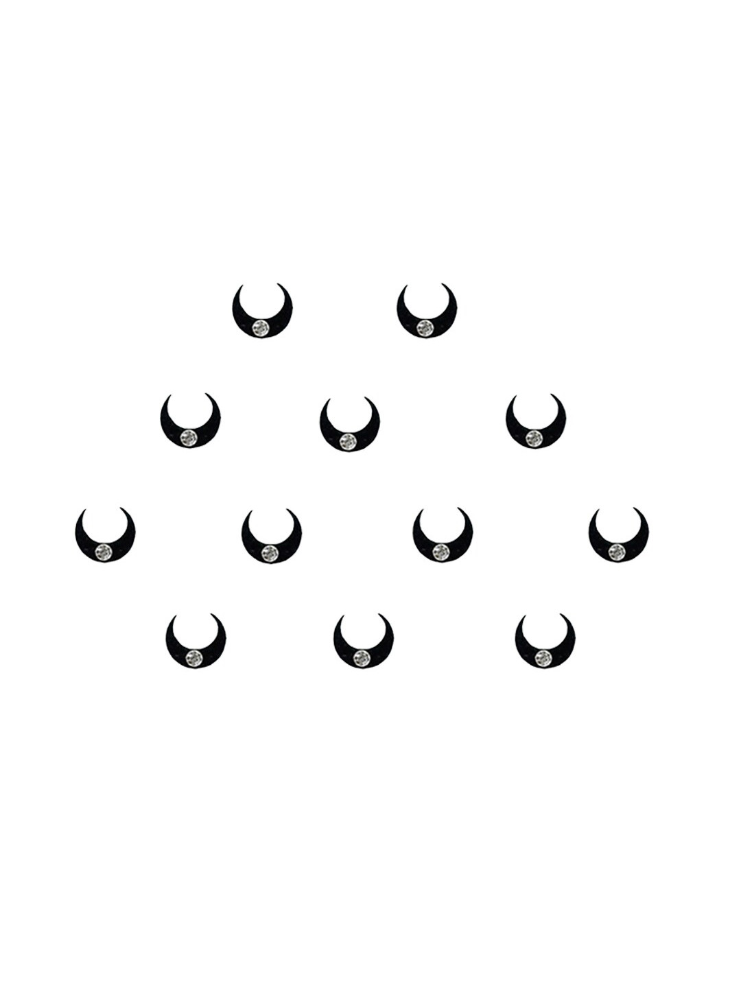 Comet Busters Black Set of 12 Stone Studded Bindis