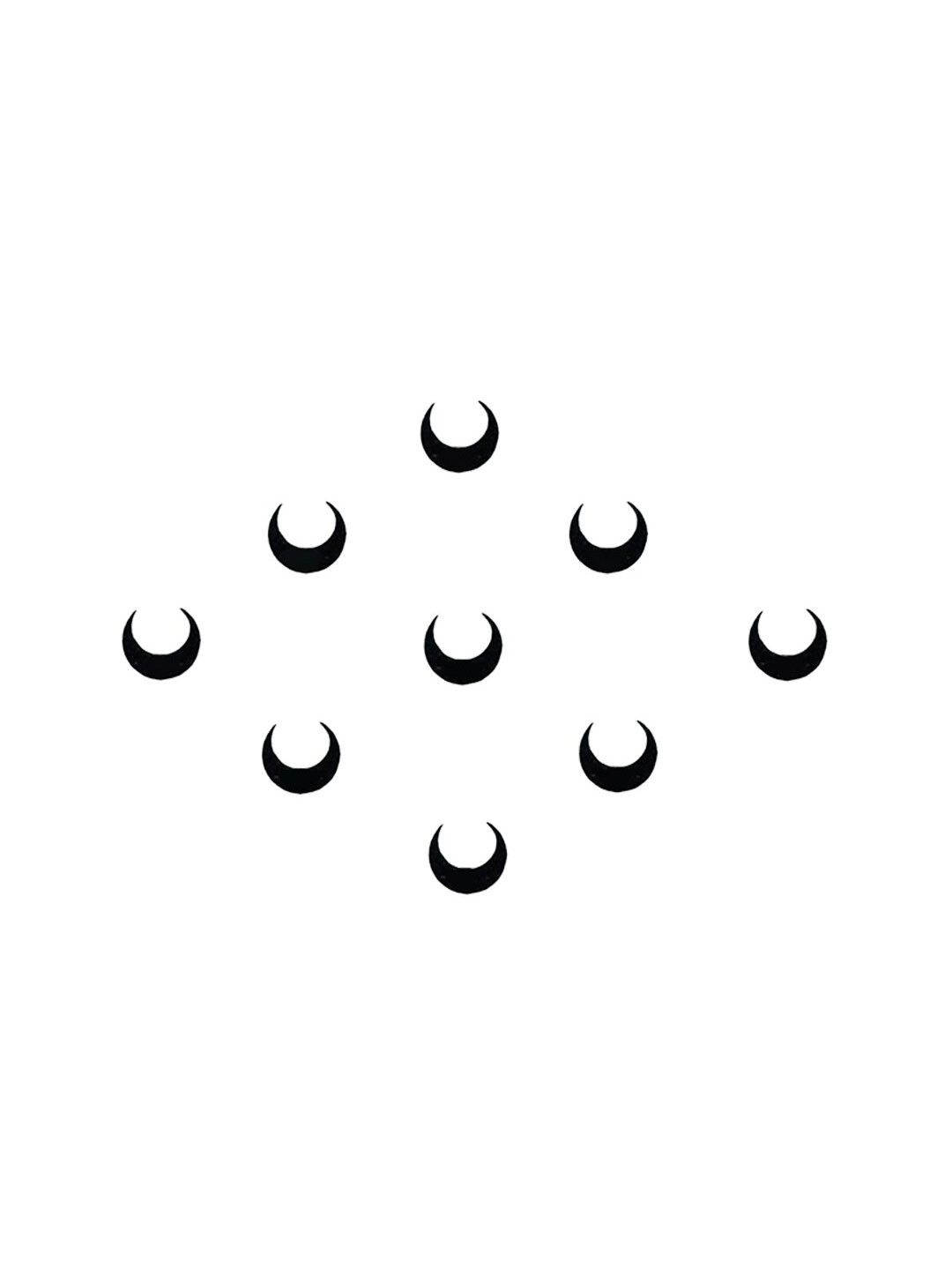 Comet Busters Black Crescent Shaped Bindis - 9 Pcs