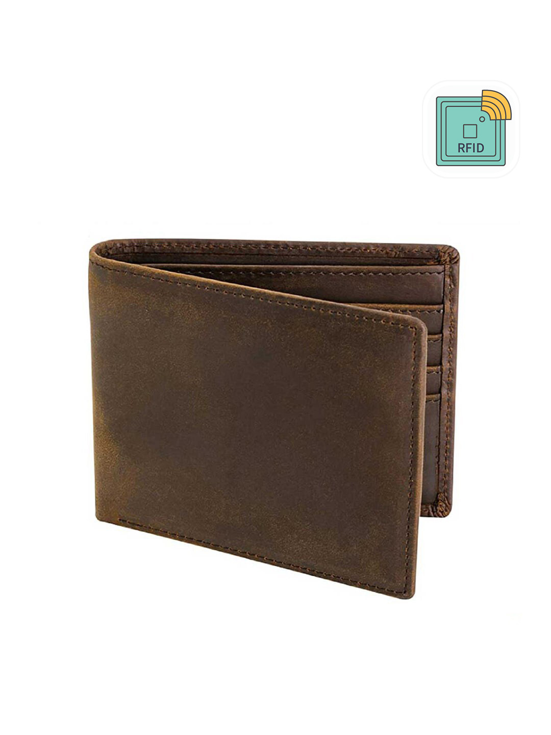 CONTACTS Men RFID Protection Leather Two Fold Wallet