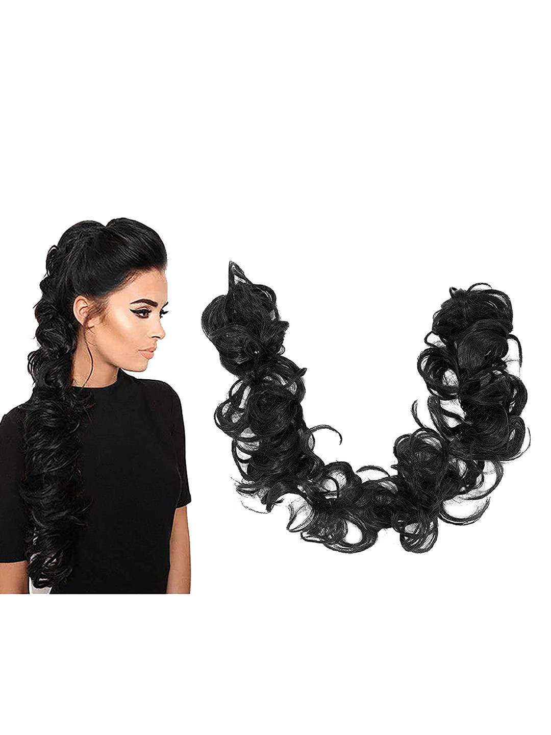 CHRONEX Clip Based Curly/Wavy Brown 24 inch Hair Extension Combo