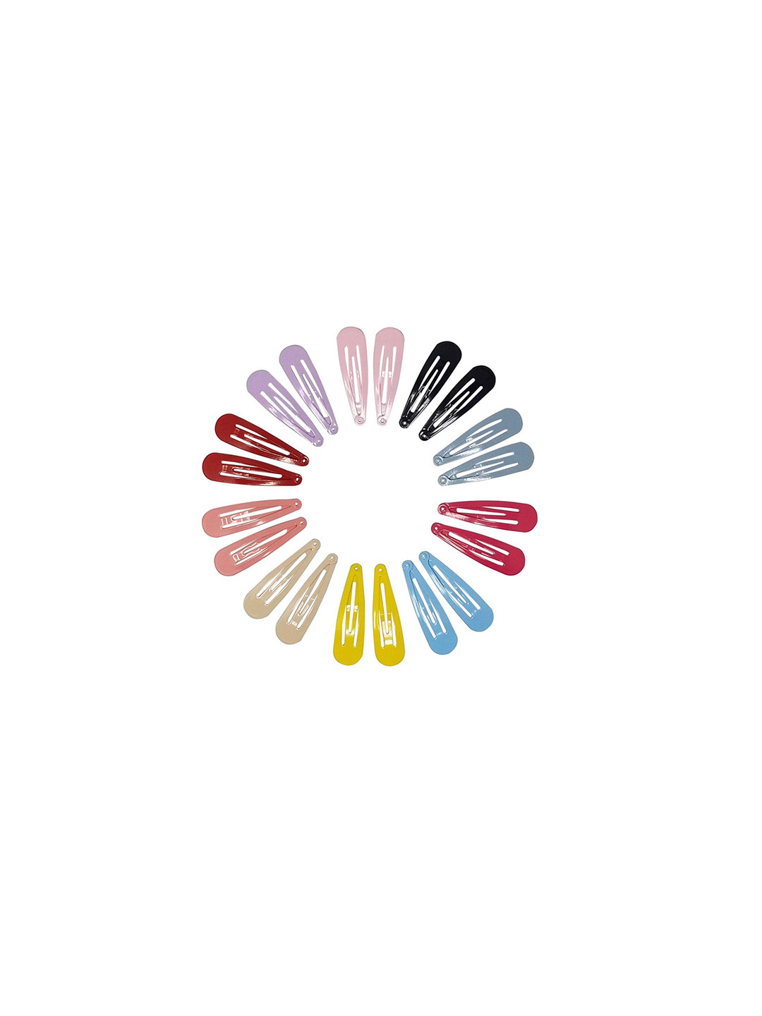 CHRONEX Pack of 20 Black & Red Metal Hair Clips