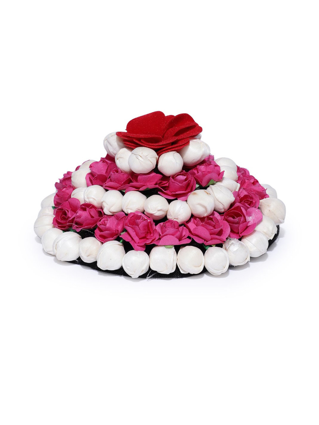 CHRONEX Artificial Red & White Rose Flowers Bridal Bun Juda Maker Flower