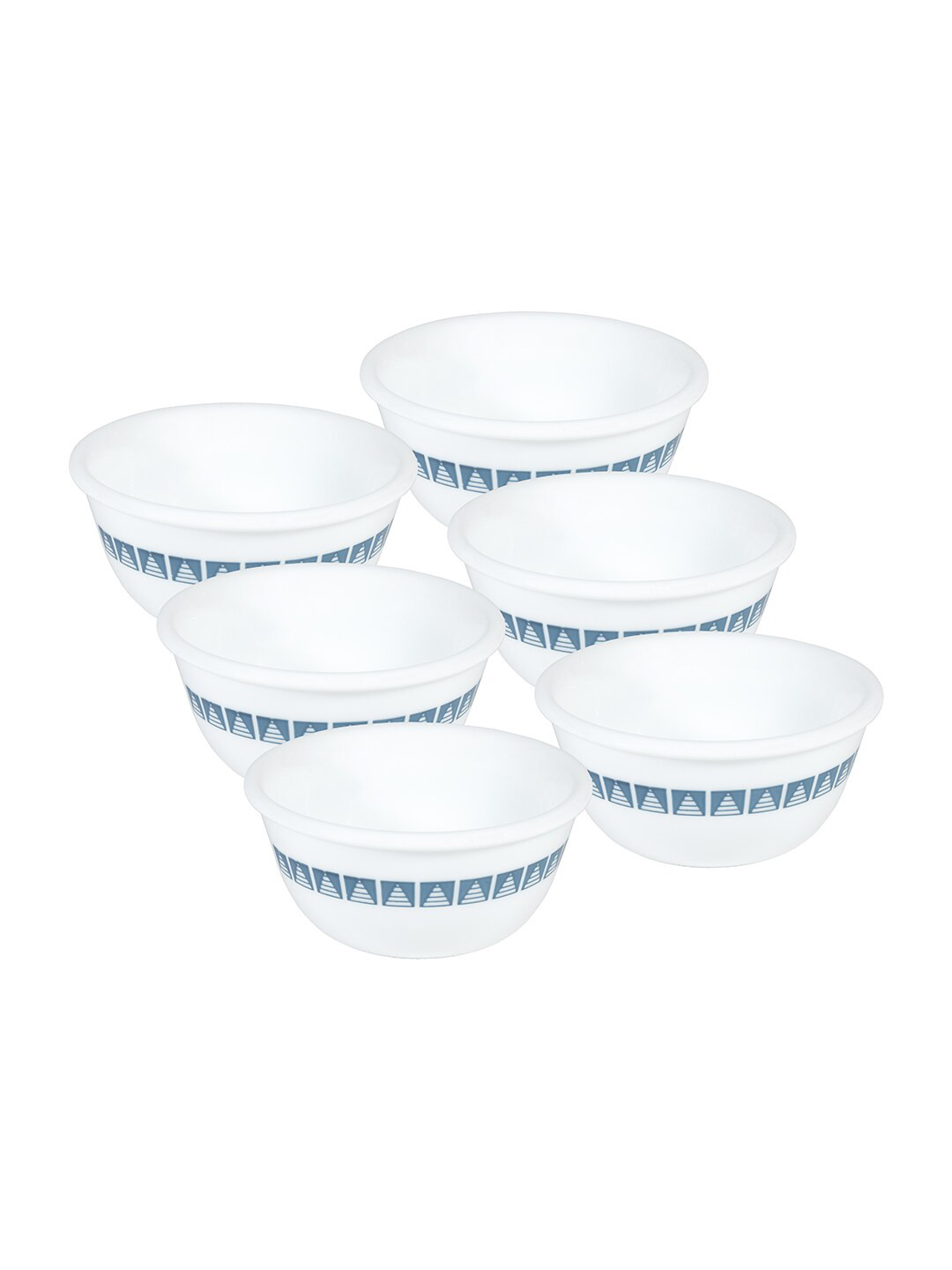 Corelle Set Of 6 Dishwasher And Microwave Safe Geometric Printed Glossy Bowls 177 ML Each