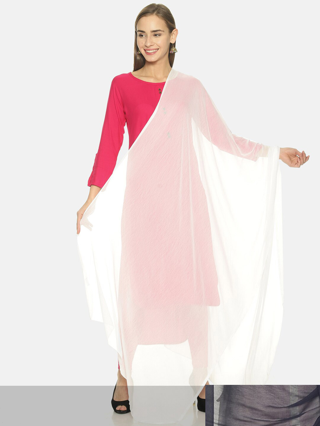 TWIN BIRDS Pack Of 2 Solid Viscose Rayon Dupatta
