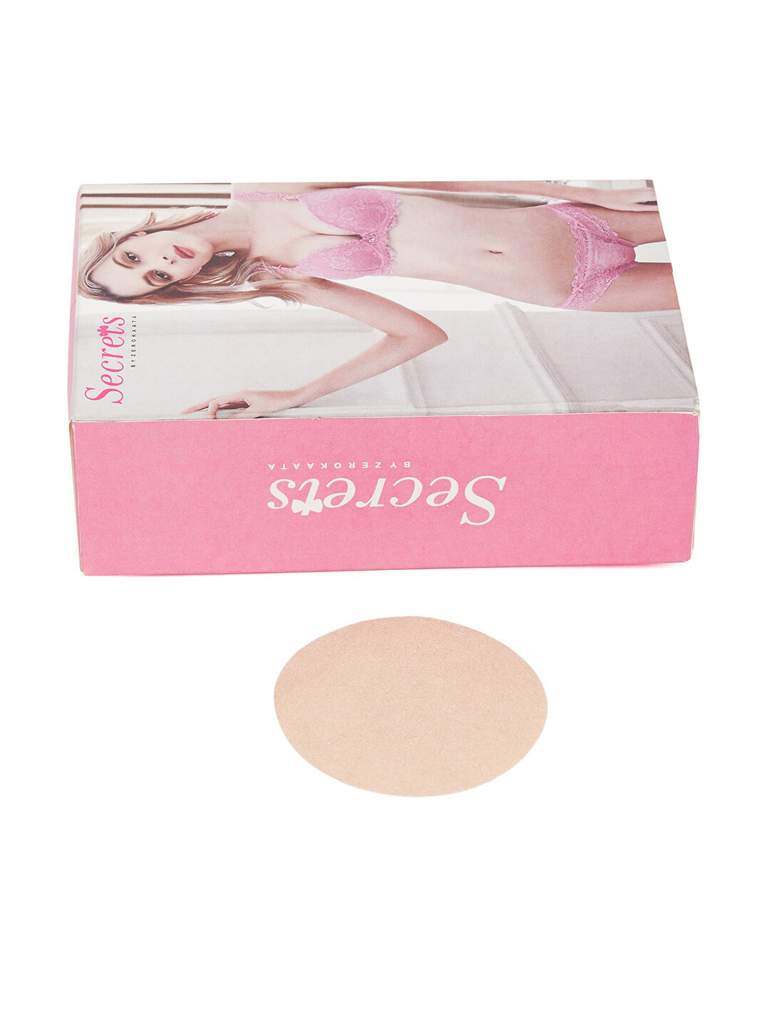 SECRETS BY ZEROKAATA Women Set Of 20 Nude Round Polyester Nipple Pasties