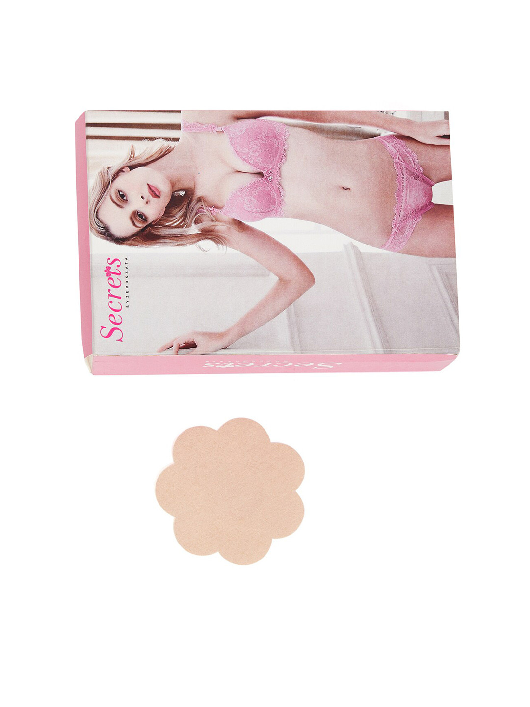 SECRETS BY ZEROKAATA Women Set Of 10 Nude Flower Shaped Polyester Nipple Pasties