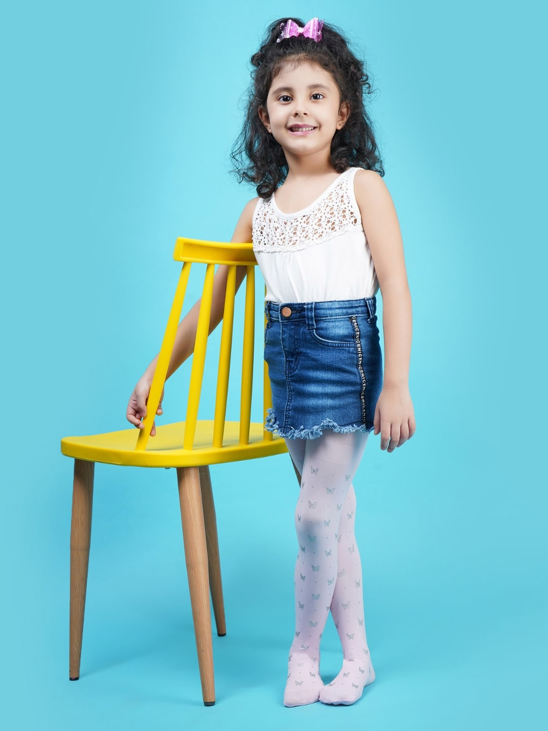 N2S NEXT2SKIN Girls Pink Patterned Pantyhose Stockings