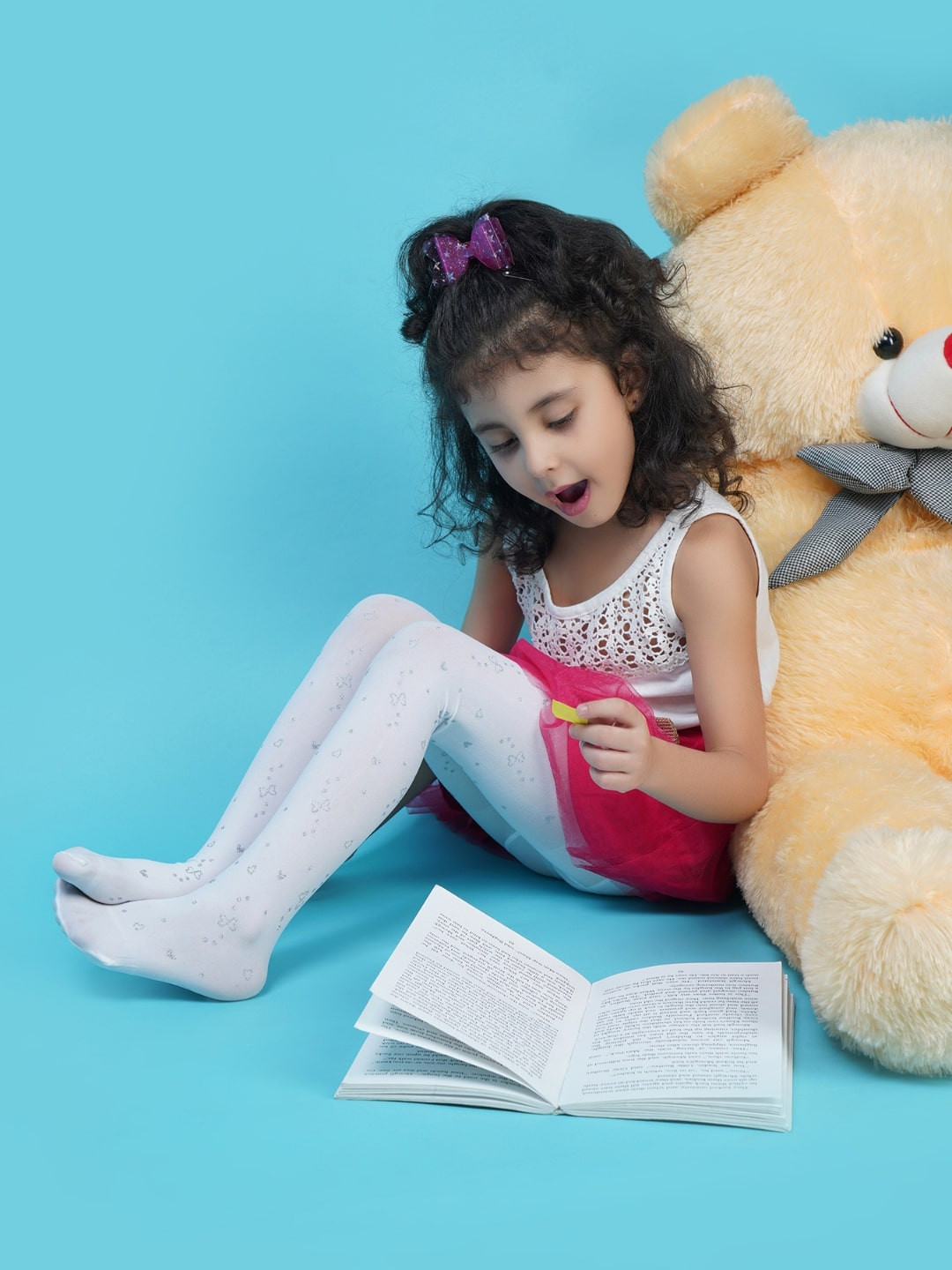 N2S NEXT2SKIN Girls White Patterned Pantyhose Stockings