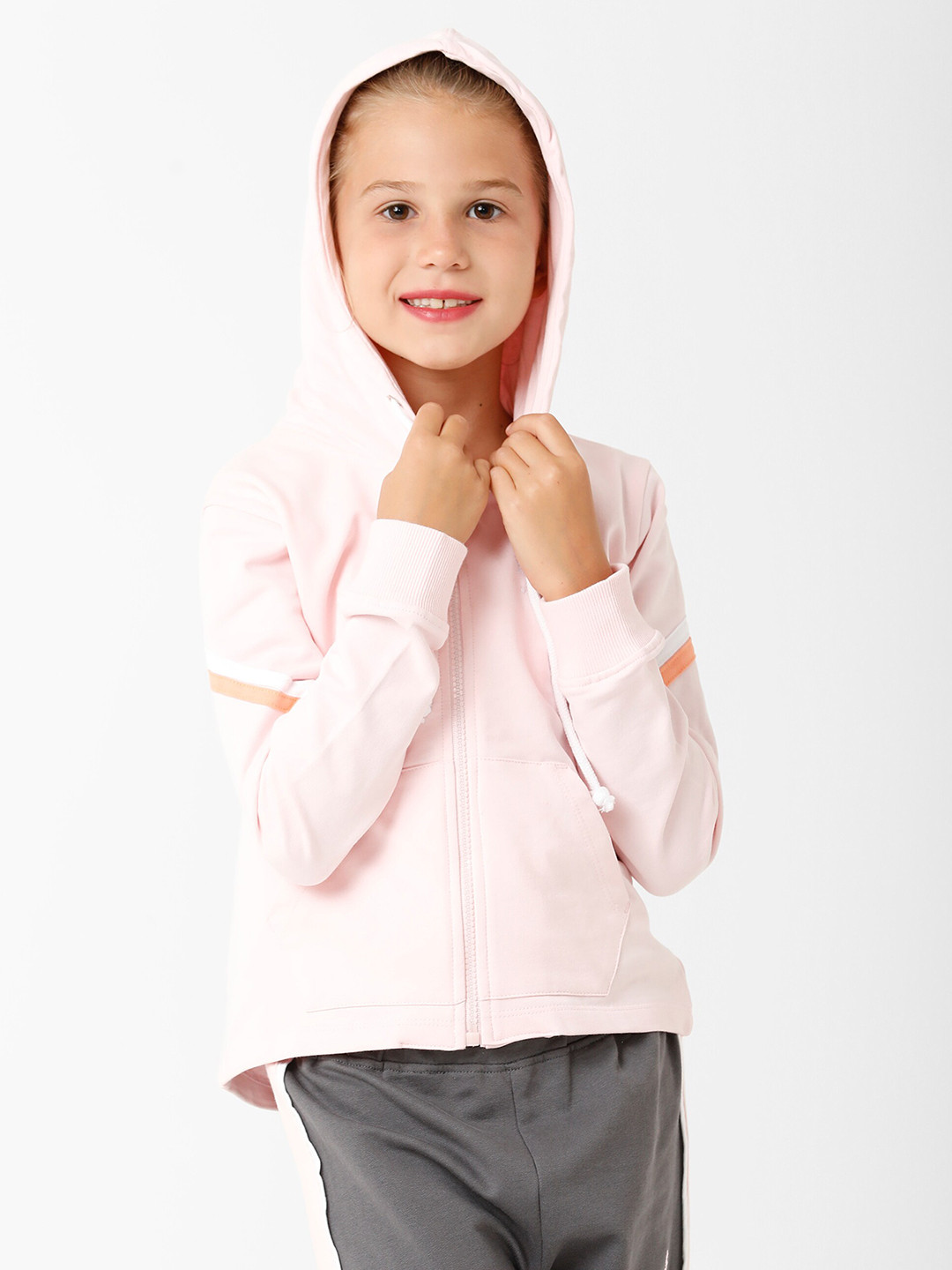 KATE & OSCAR Girls Pink Hooded Sweatshirt