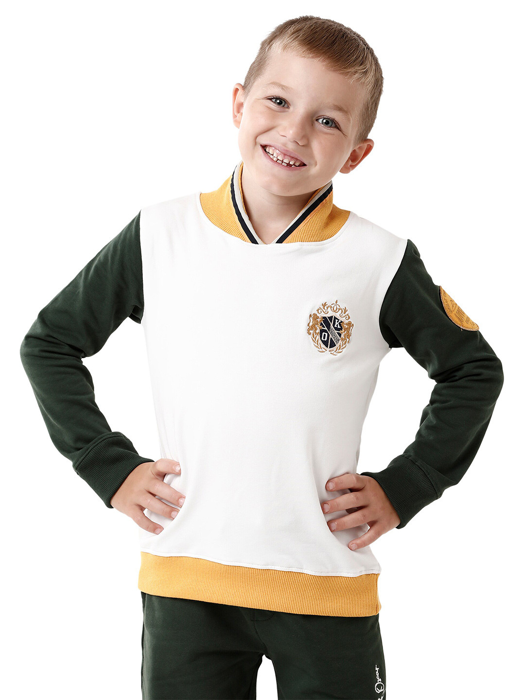 KATE & OSCAR Boys Green Cotton Sweatshirt