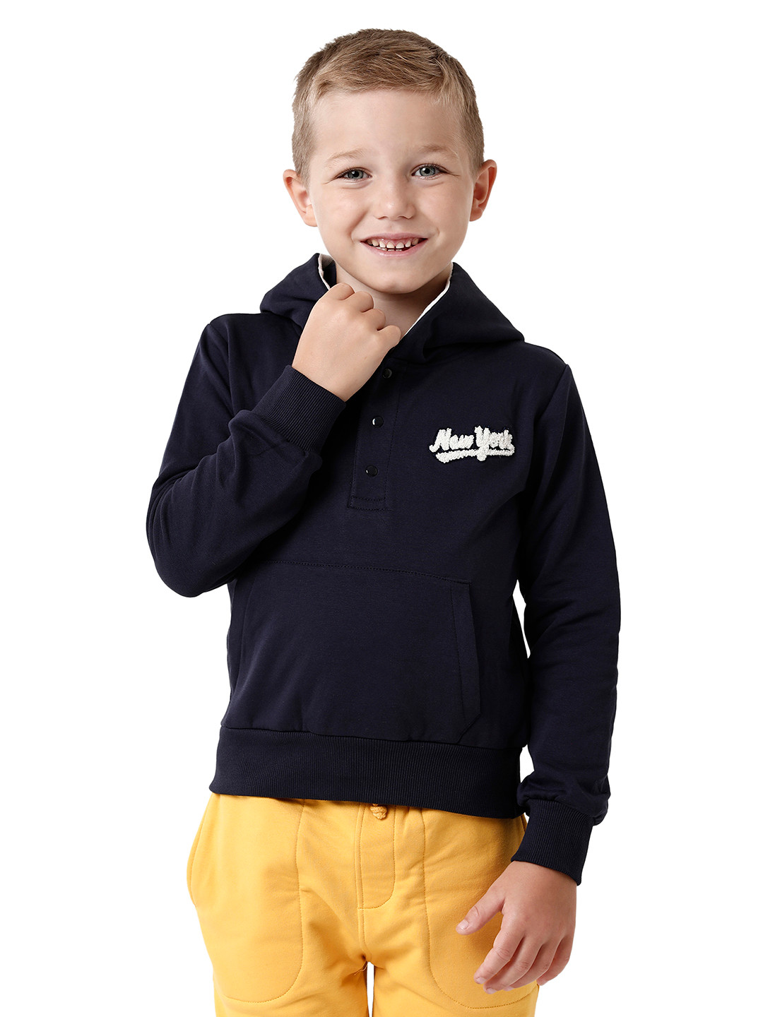 KATE & OSCAR Boys Blue Hooded Cotton Sweatshirt