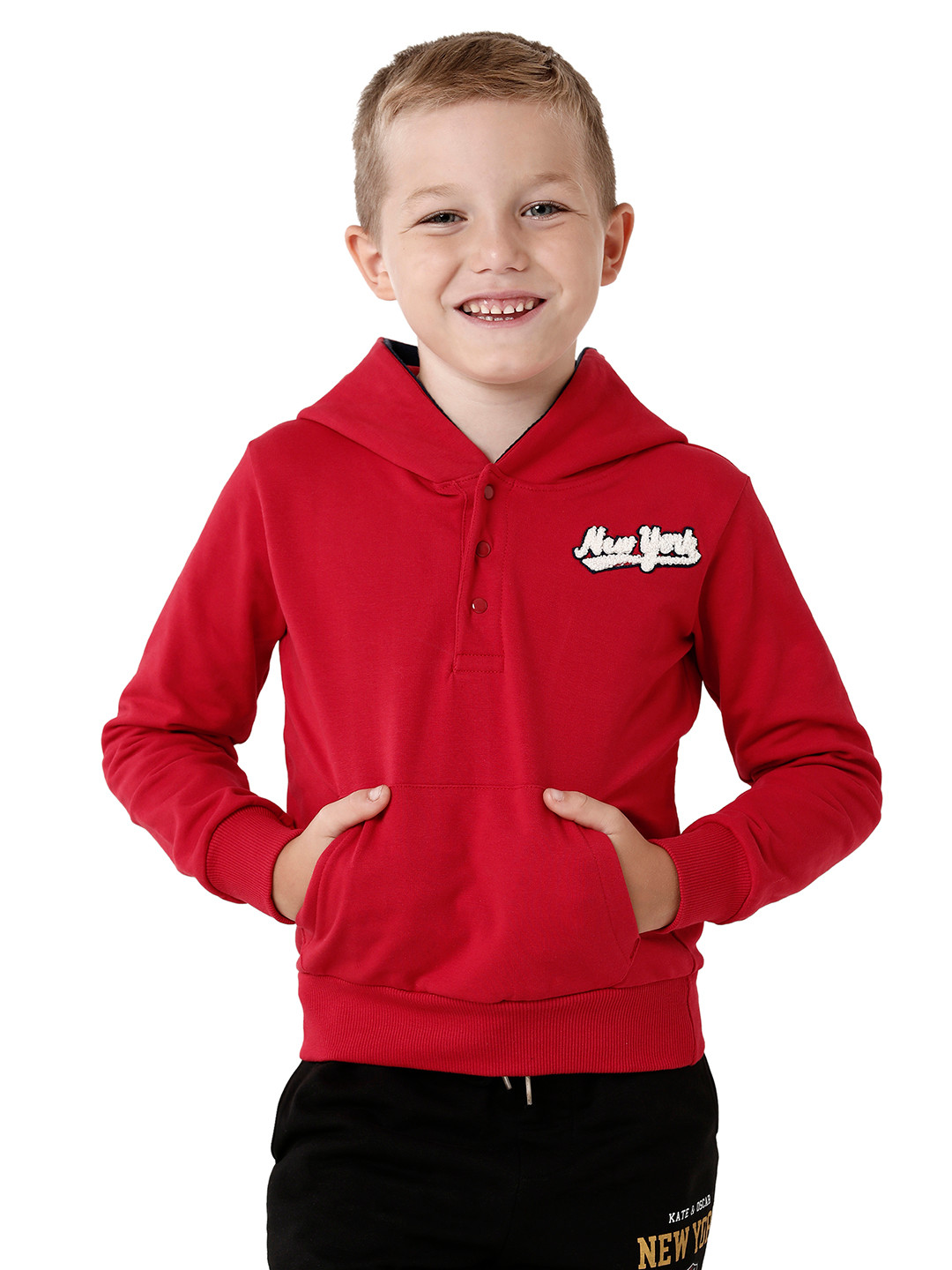 KATE & OSCAR Boys Rust Hooded Cotton Sweatshirt