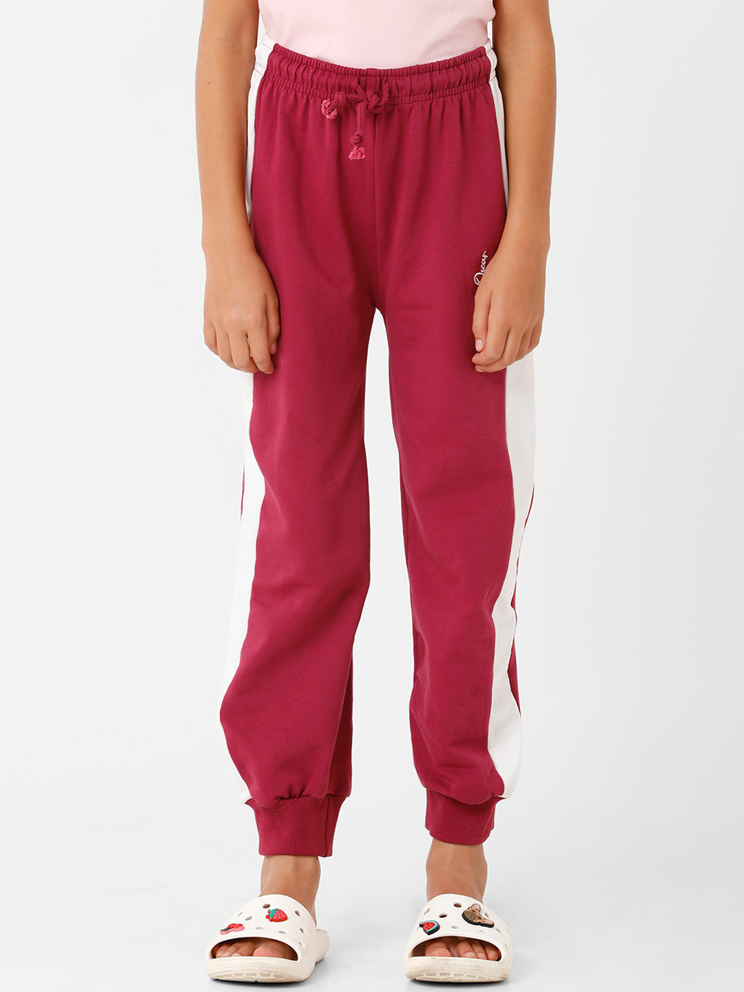 KATE & OSCAR Girls Red & White Cotton Track Pants