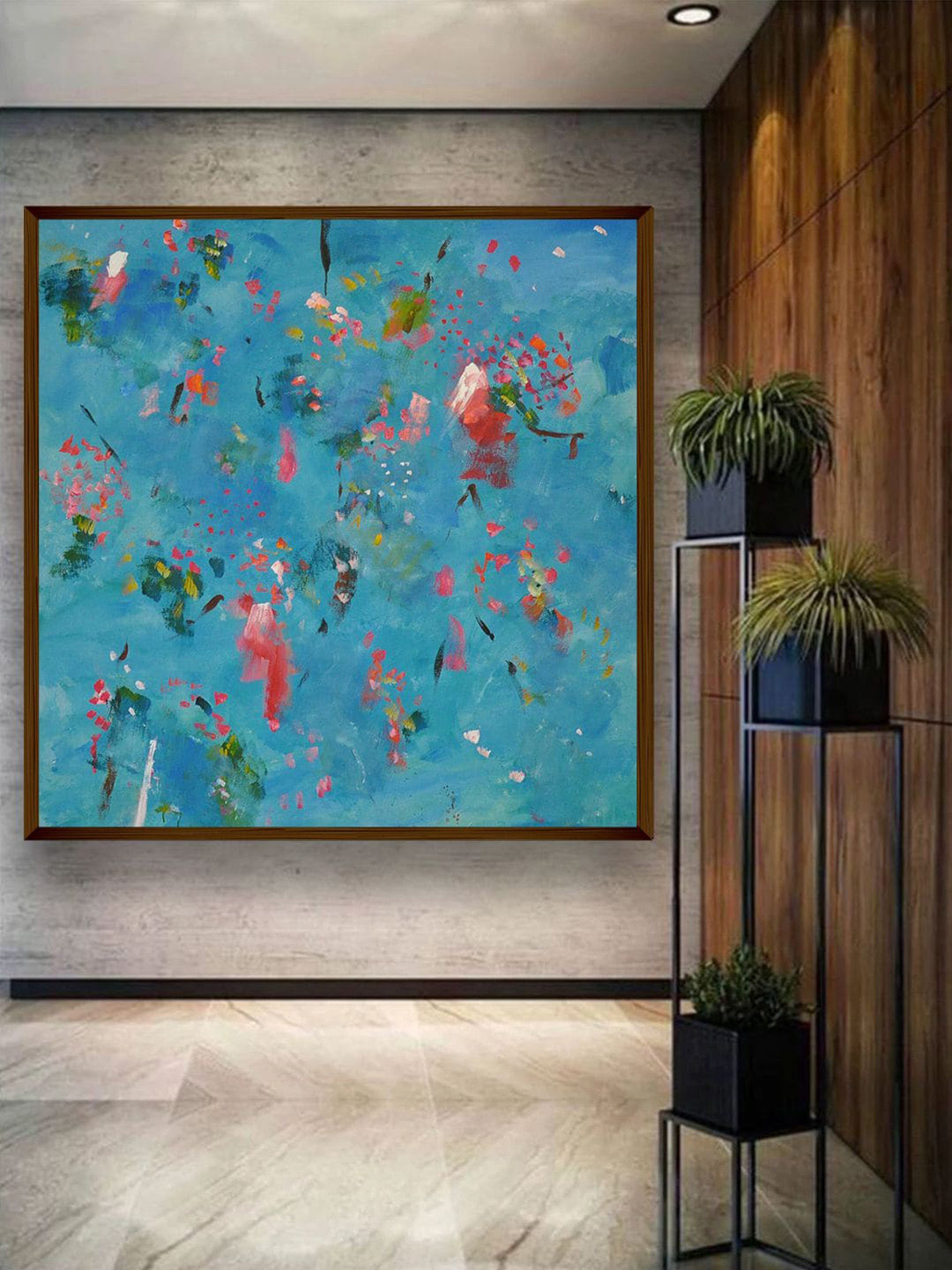 The Art House Blue & Pink Abstract Wall Art