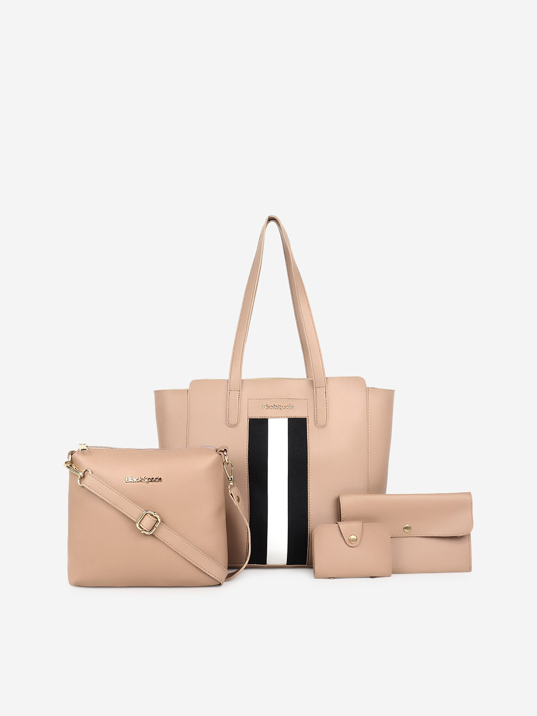 Black Spade Women Set of 4 Beige Hand Bags