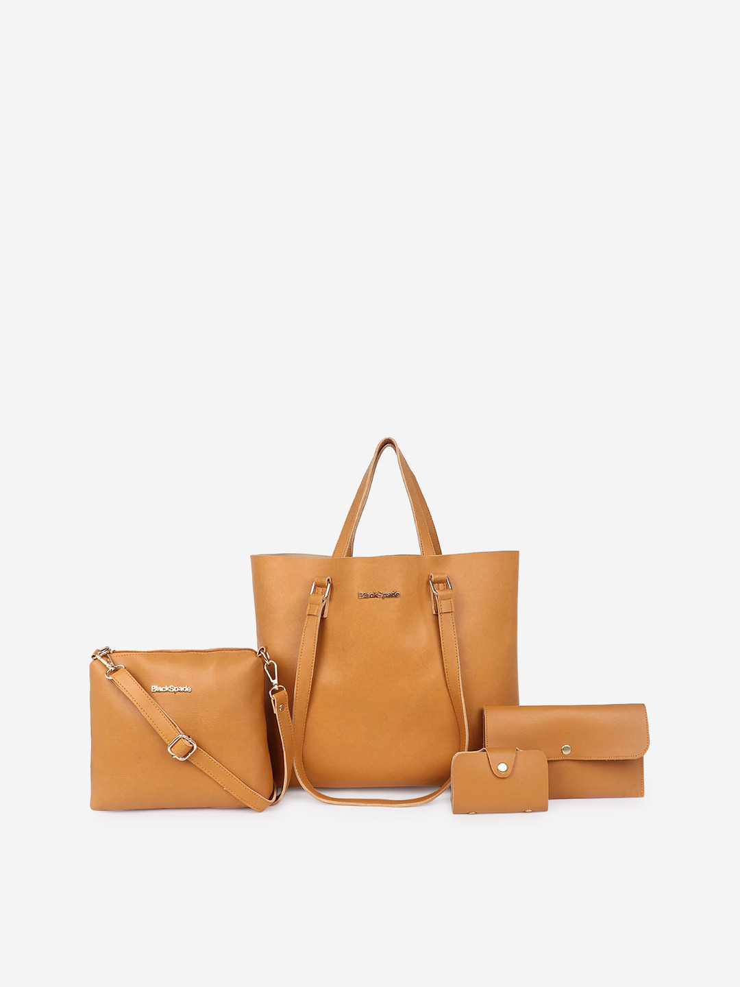 Black Spade Women Set of 4 Yellow Hand Bags