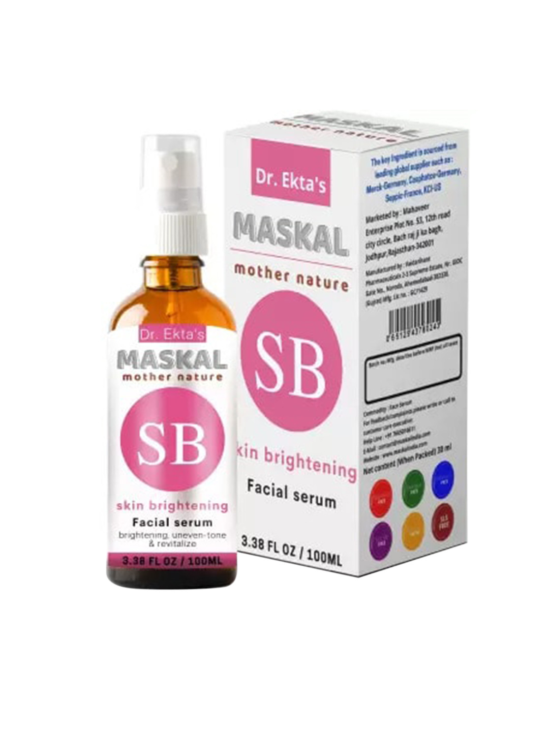 MASKAL Dr Ektas Licorice Extract Serum For Skin Brightening Whitening Exfoliates 100 ml