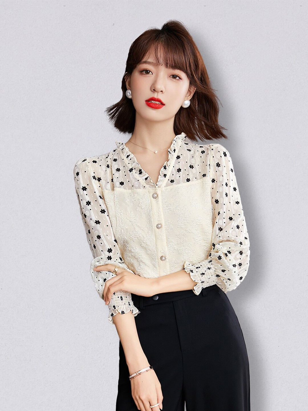 JC Collection Off White Shirt Style Top