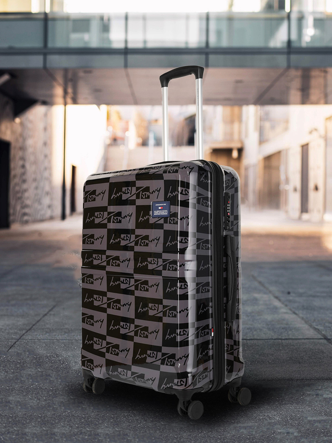 Tommy Hilfiger Hard 4 Wheels 360-Degree Rotation Medium Trolley Bag- 80 L