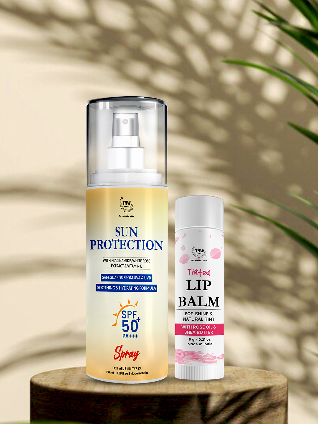 TNW the natural wash Set Of 2 Sun Protection SPF 50 Spray Sunscreen & Rose Tinted Lip Balm