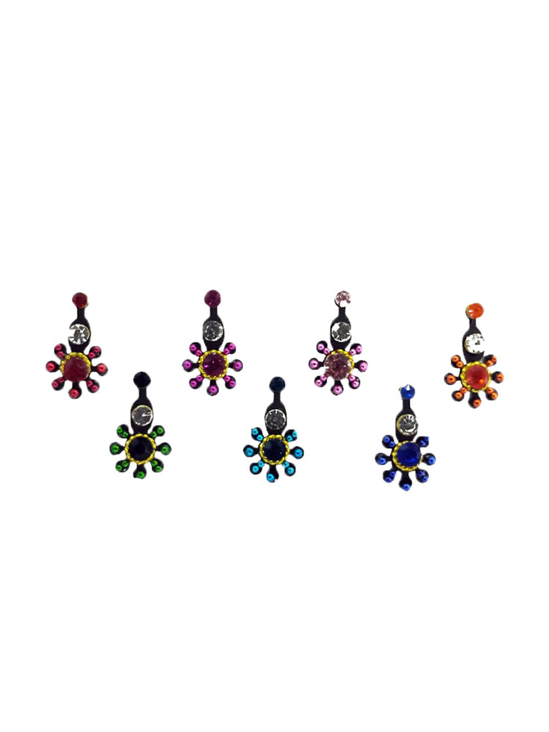 Comet Busters Multi-Coloured Set of 7 Stone Studded Bindis