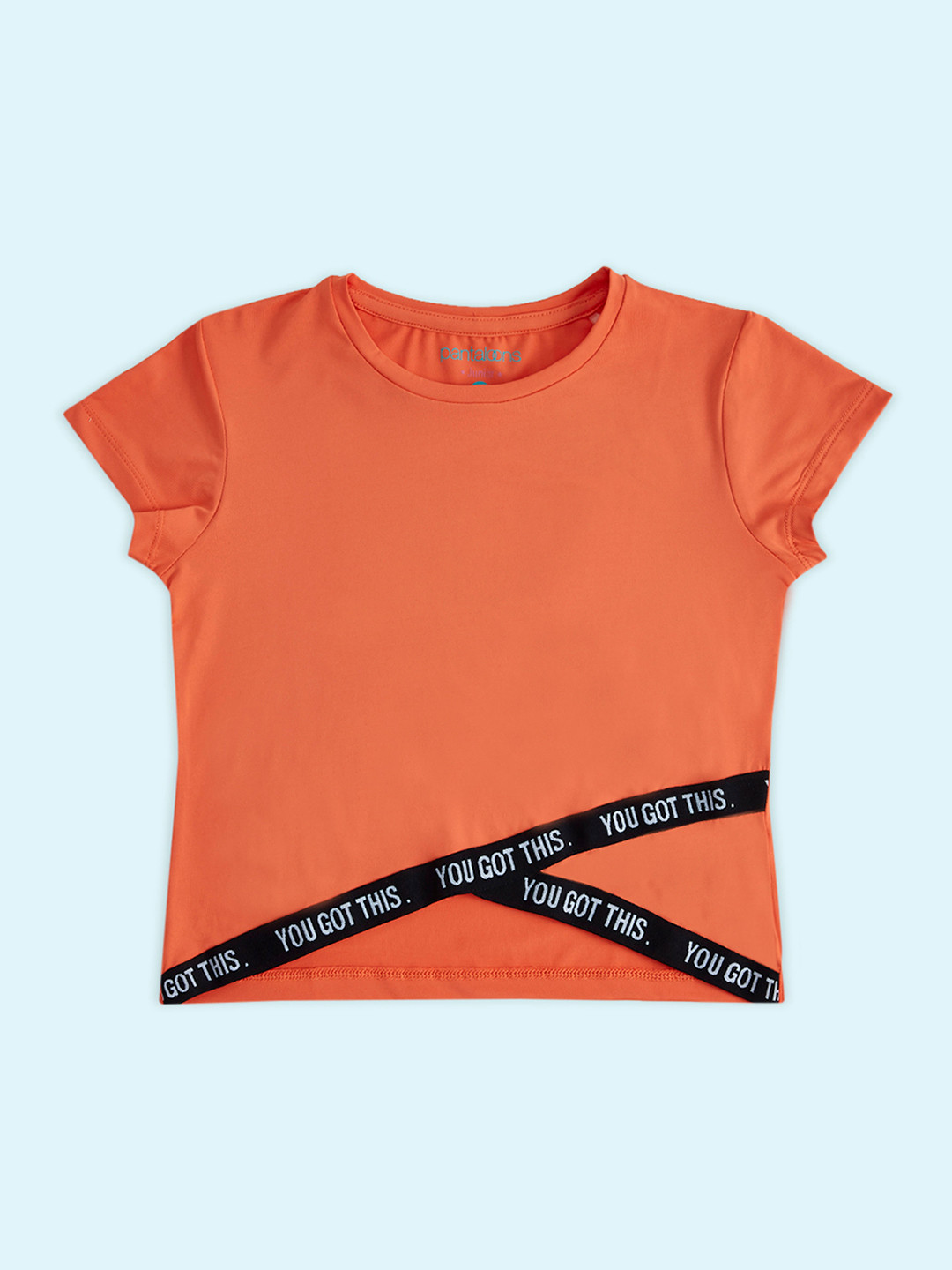 Pantaloons Junior Girls Coral Round Neck T-shirt