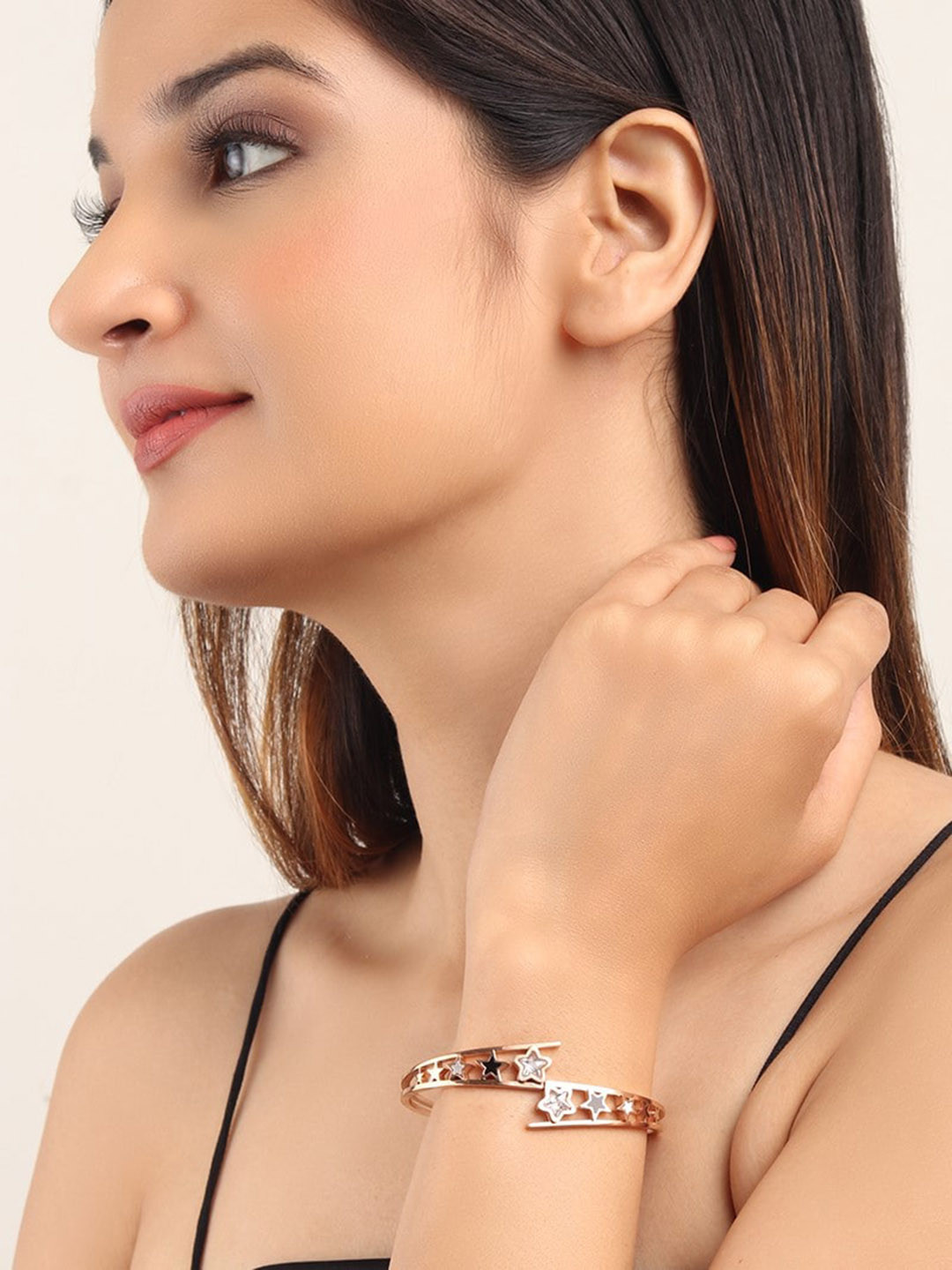 LAIDA Women Rose Gold-Plated Link Bracelet