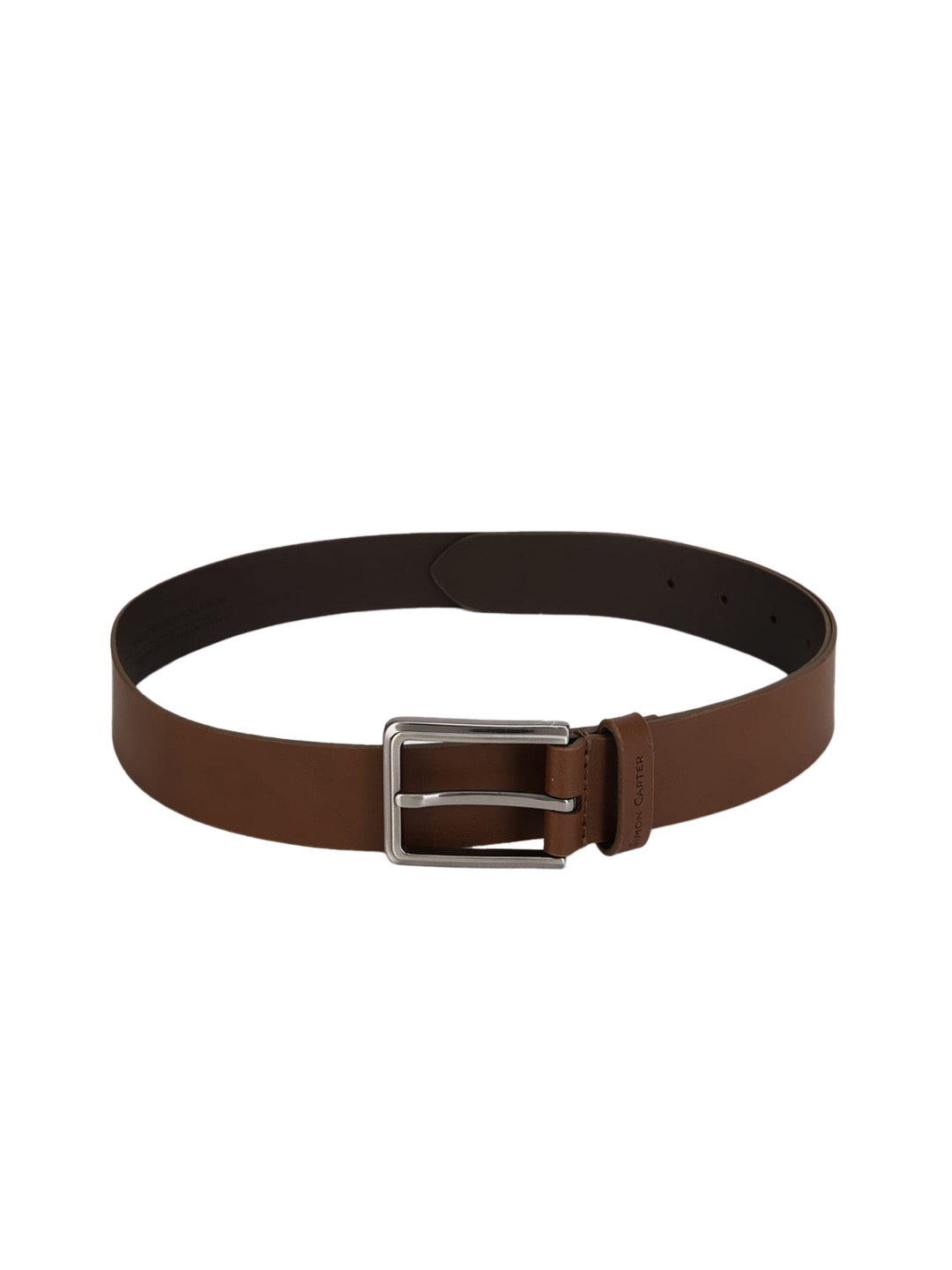 SIMON CARTER LONDON Men Brown Leather Formal Belt