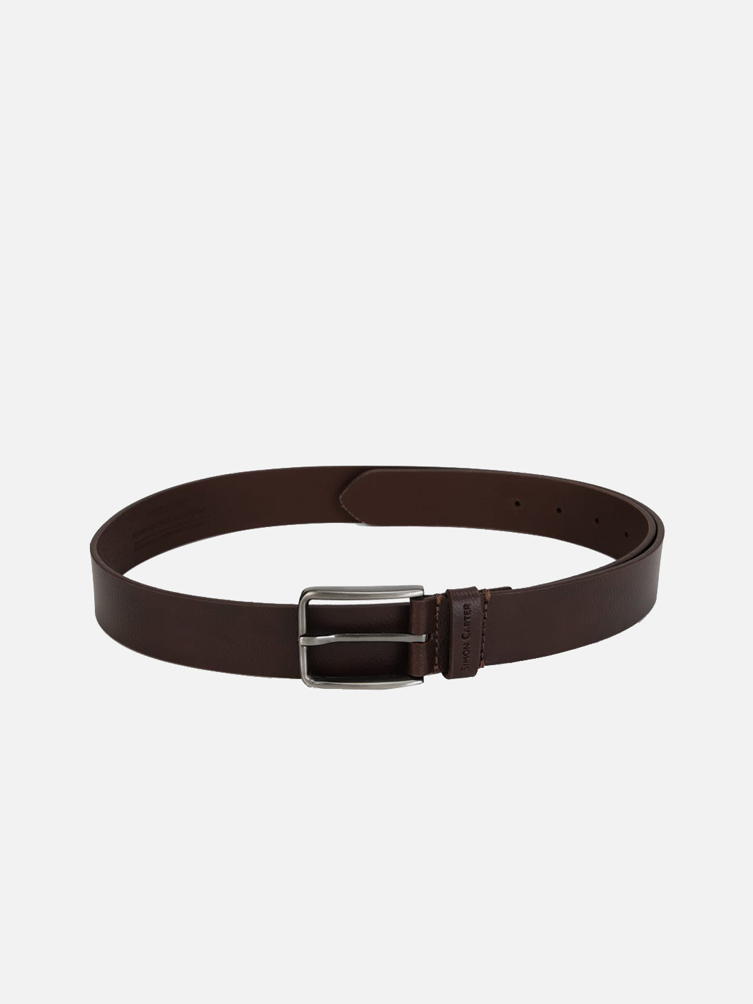 SIMON CARTER LONDON Men Brown Leather Formal Belt