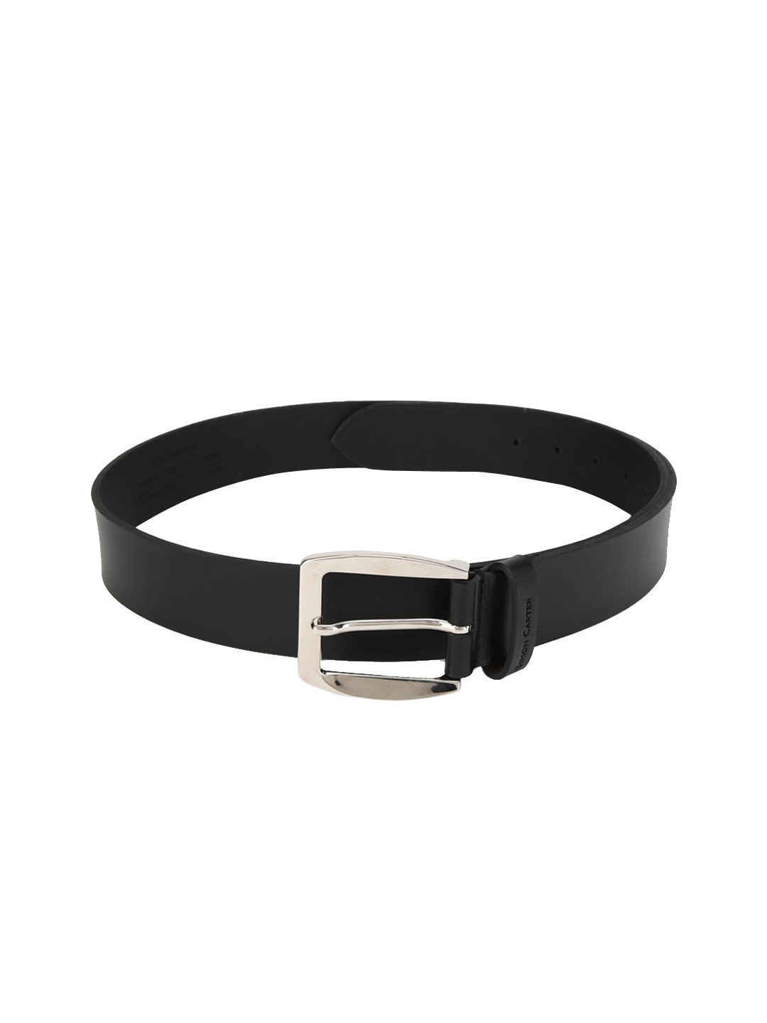 SIMON CARTER LONDON Men Black Leather Formal Belt