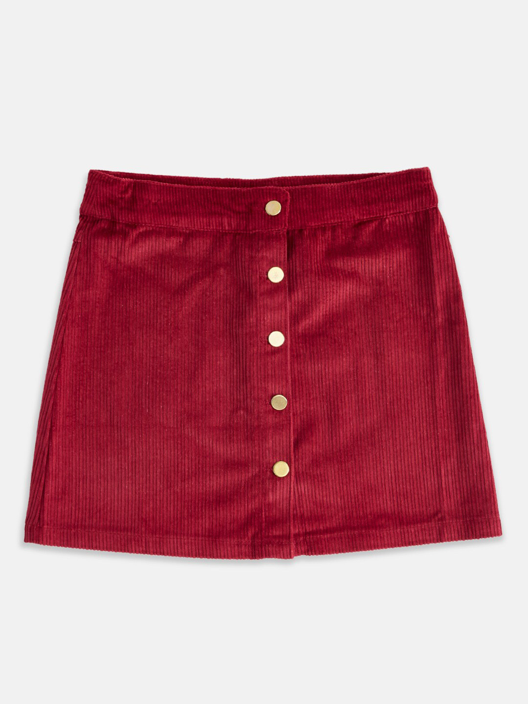Pantaloons Junior Girls Maroon Solid Mini Skirt