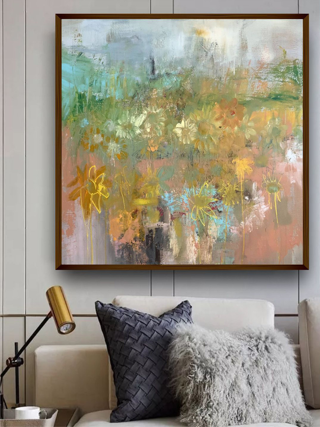 The Art House Green Abstract Painting Wall Art