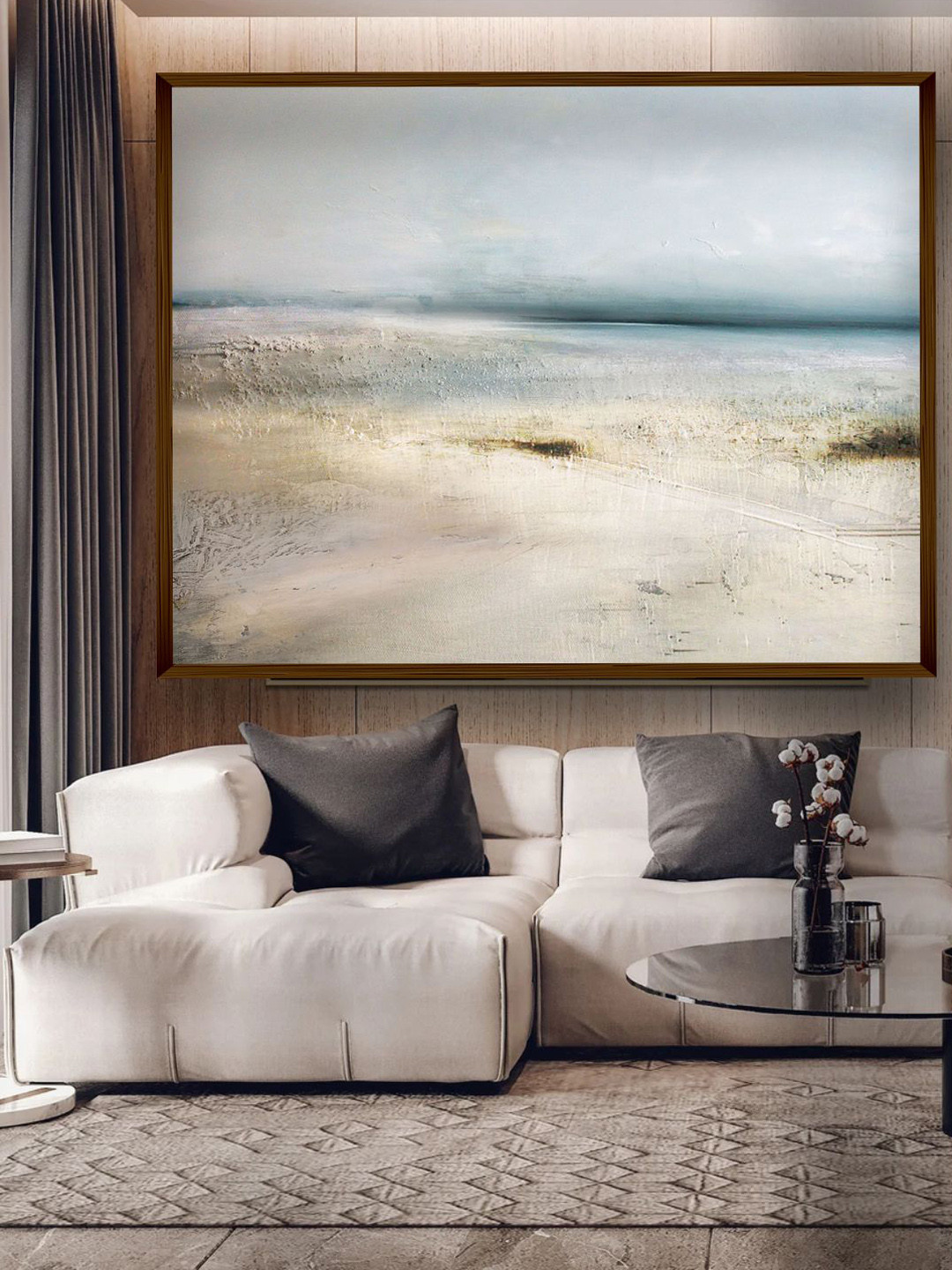 The Art House Beige Abstract Painting Wall Art