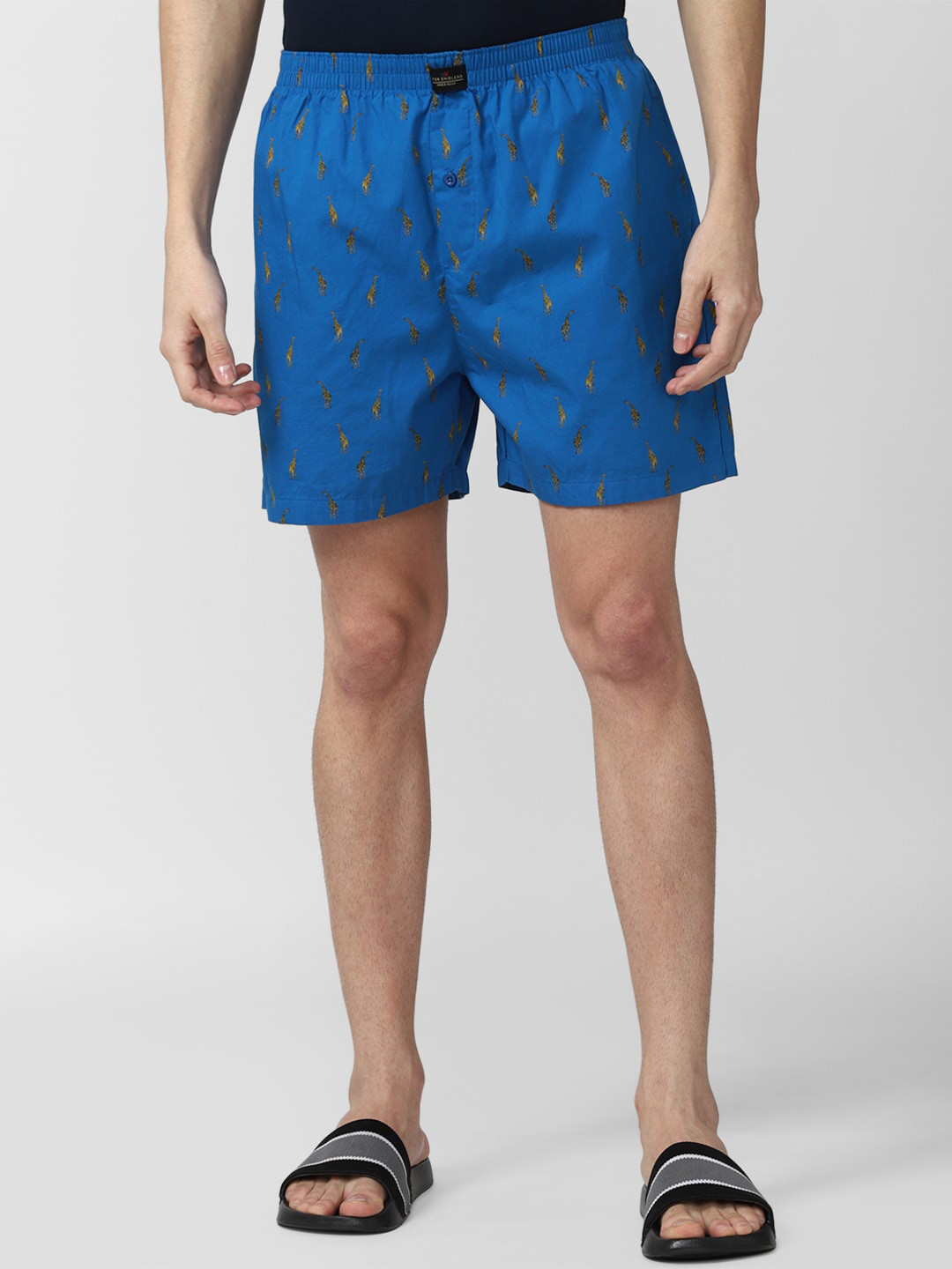 Peter England Men Blue Printed Pure Cotton Boxers