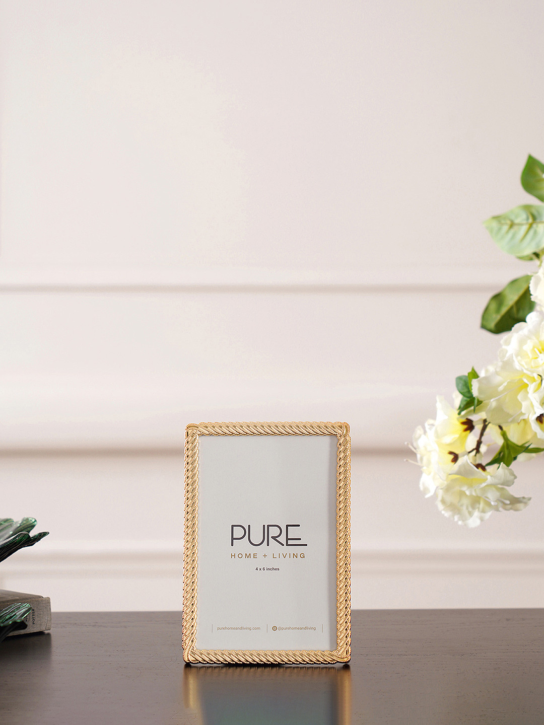 Pure Home and Living Gold Plated Diagonal Twisted Metal Photo Frame - Small