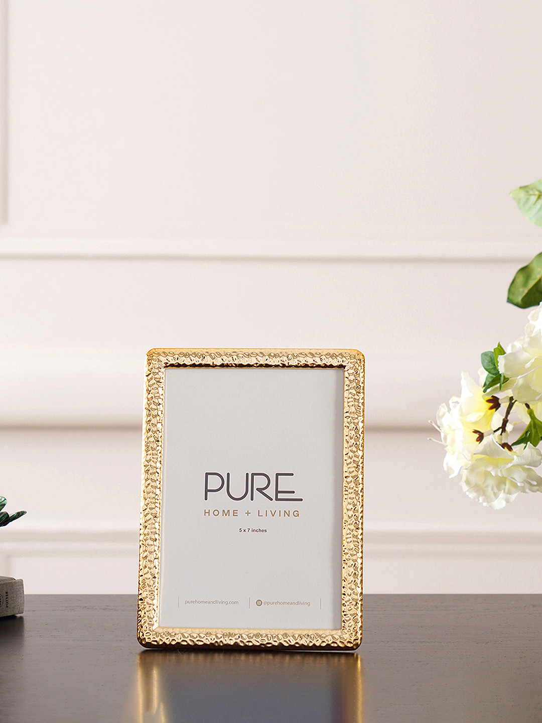 Pure Home and Living Gold Plated Hammered Metal Frame - Medium