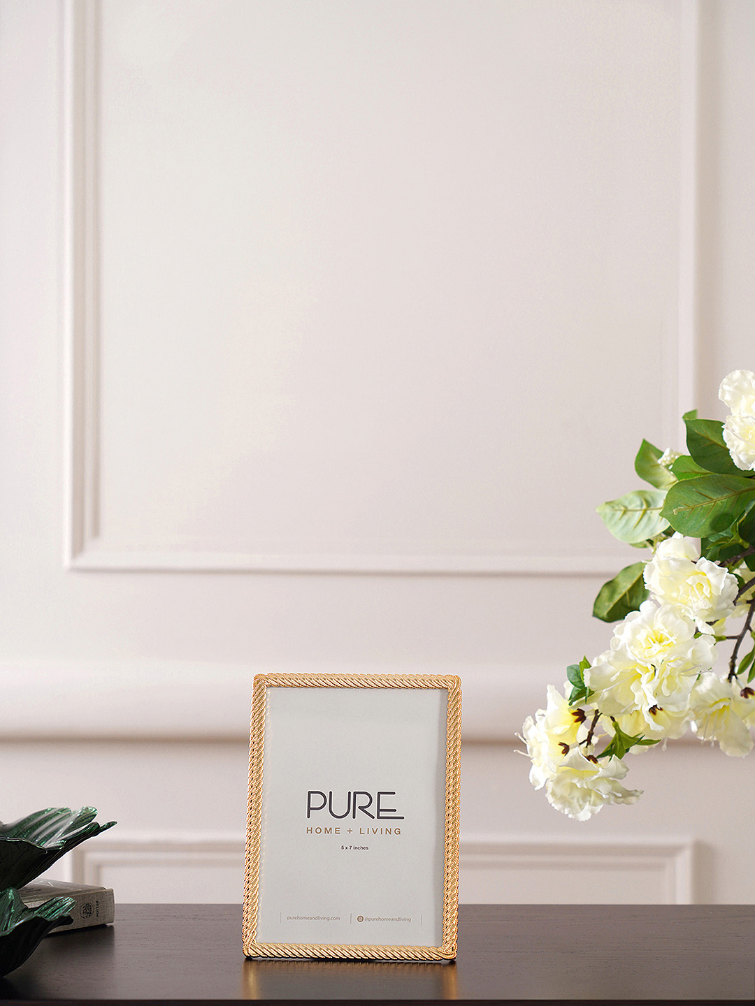 Pure Home and Living Gold Plated Diagonal Twisted Metal Photo Frame - Medium