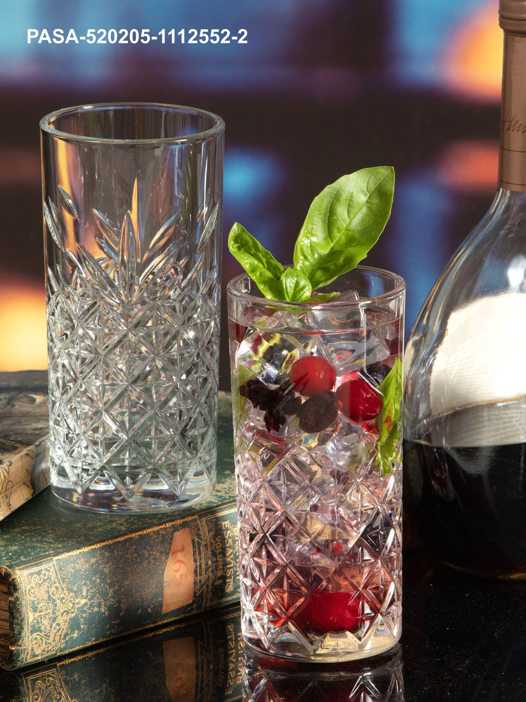 Pasabahce Set Of 8 Transparent Solid Glass Timeless Tumbler 365 ML Each