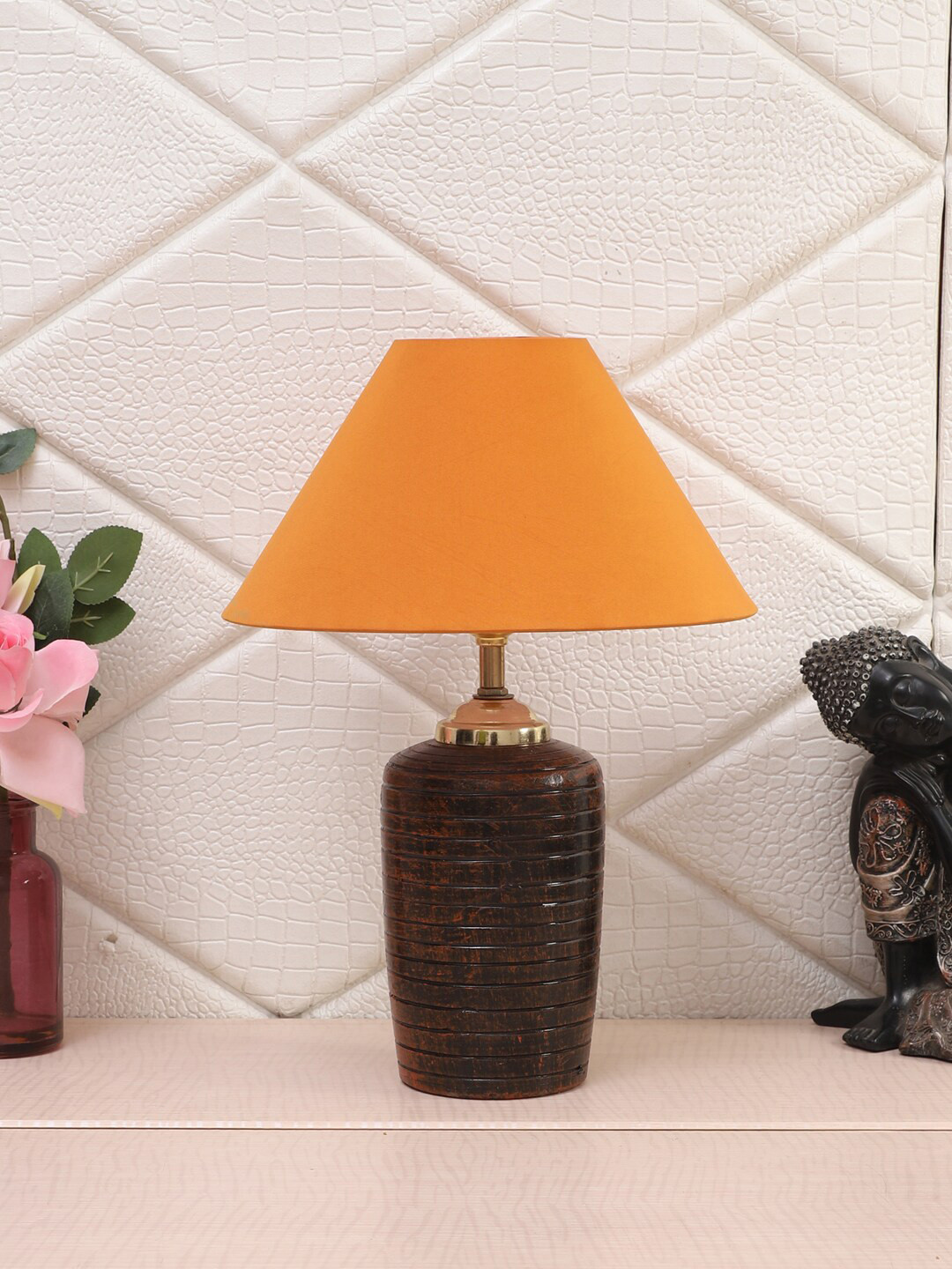 Foziq Brown Solid Terracotta Table Lamps