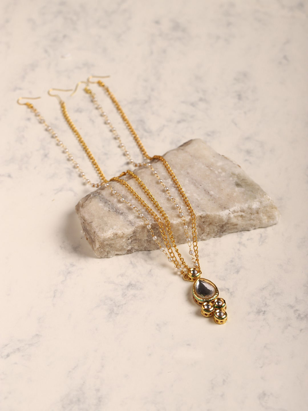 Ruby Raang Gold-Plated Kundan Mathapatti