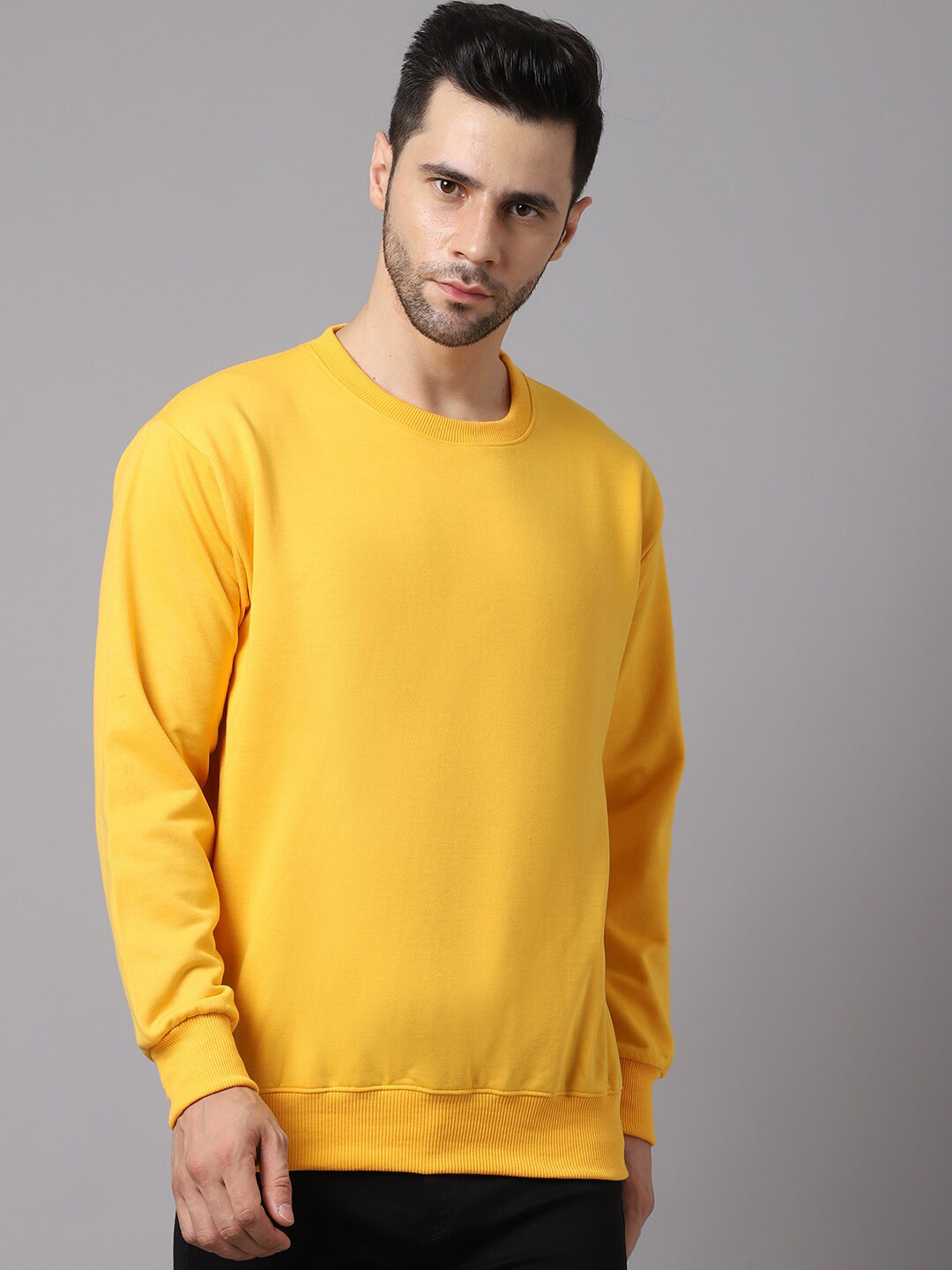 MACK JONNEY Men Yellow Sweatshirt