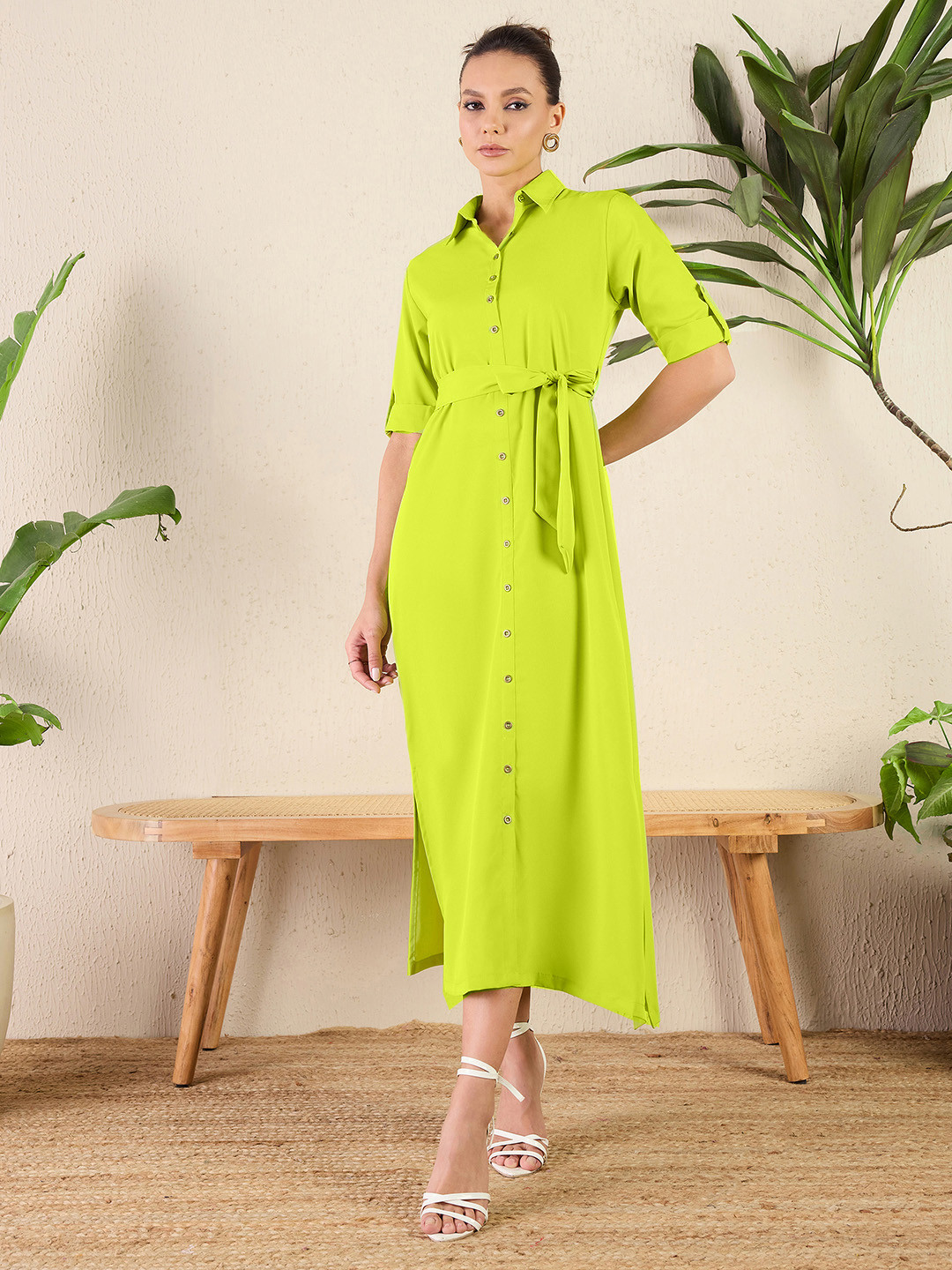 Uptownie Lite Women Button Down Shirt Maxi Dress