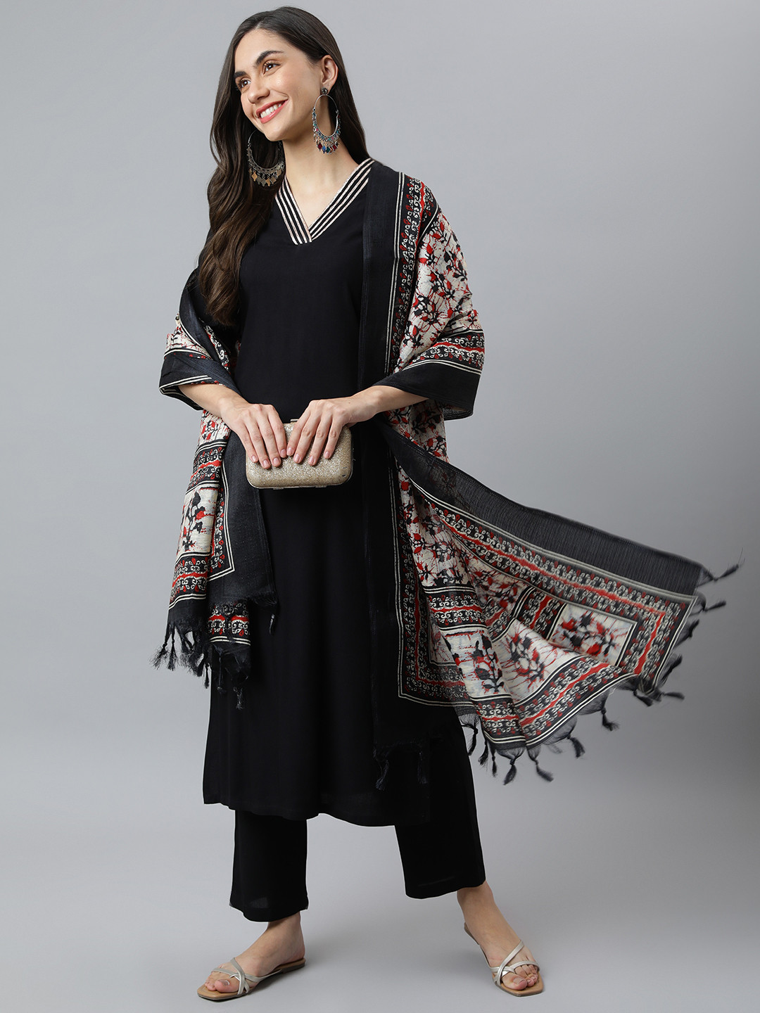 DEEBACO Women Kurta with Trouser & With Dupatta Set
