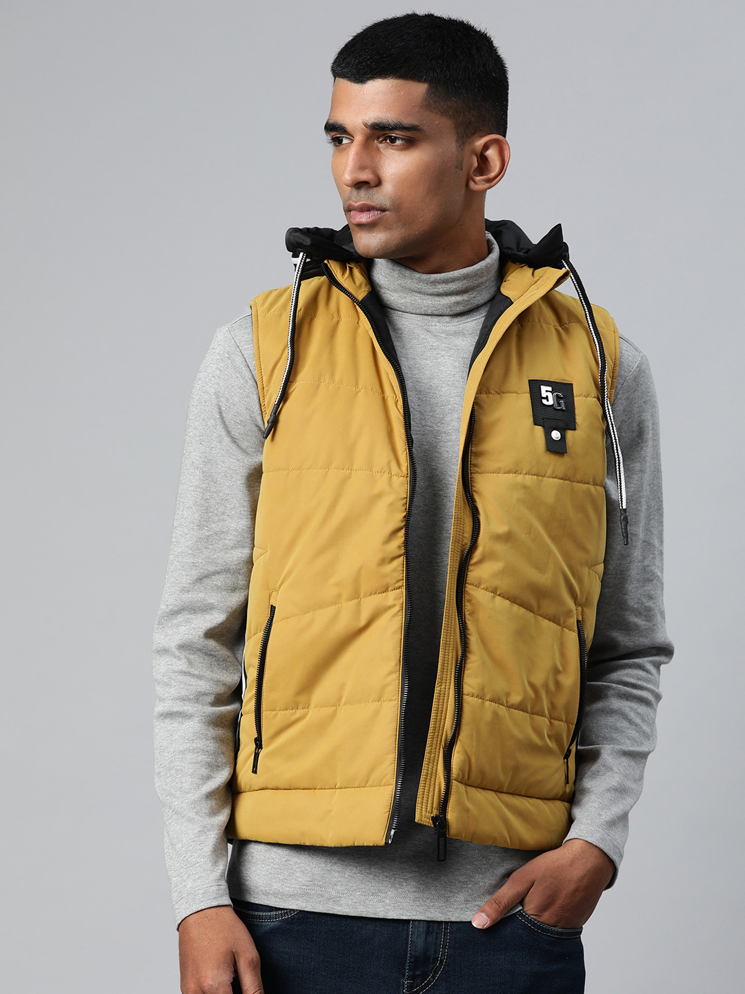 Pierre Carlo Men Mustard Yellow Padded Jacket