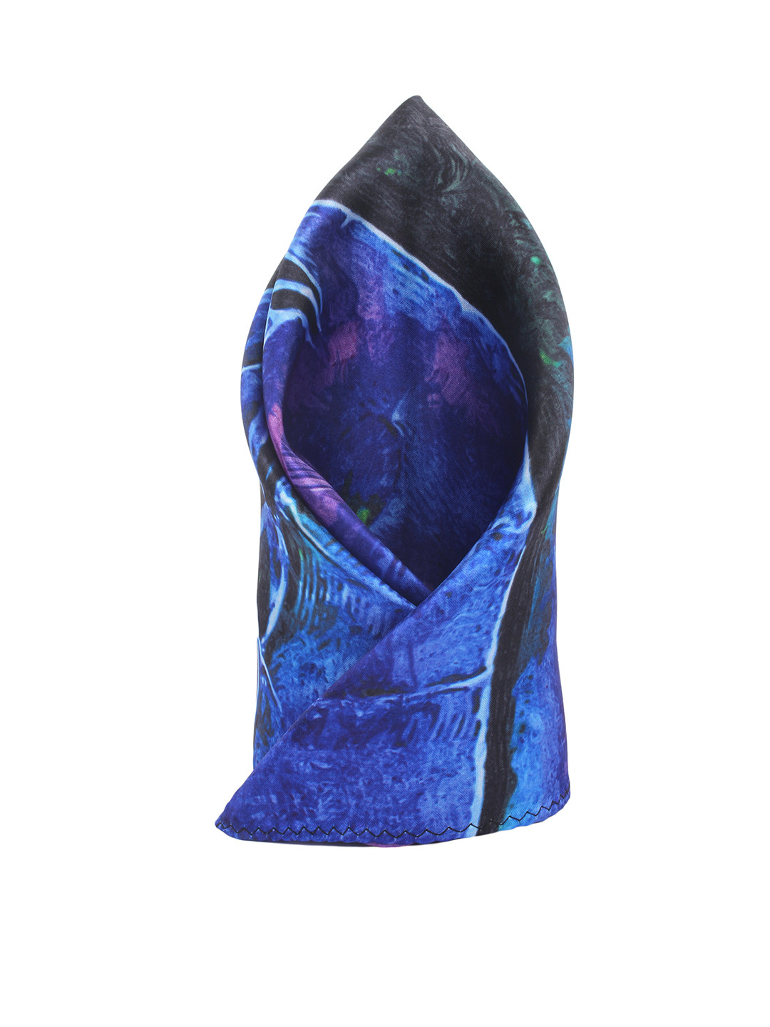 Alvaro Castagnino Blue Digital Print Pocket Square