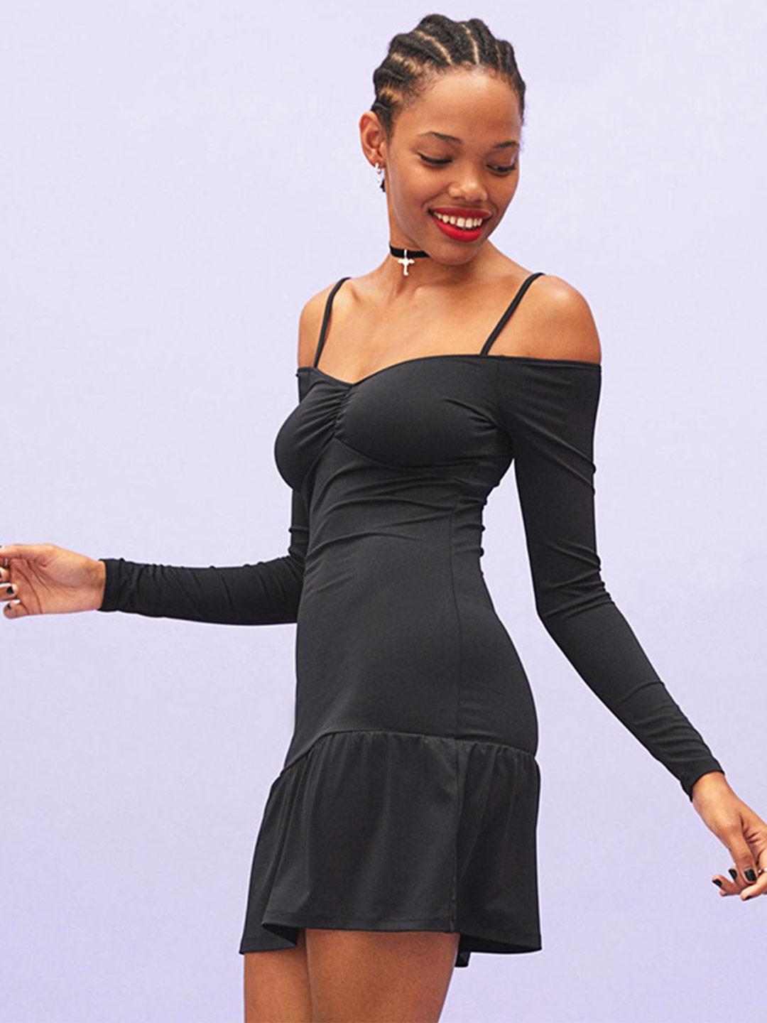 Off the shoulder store jersey dress