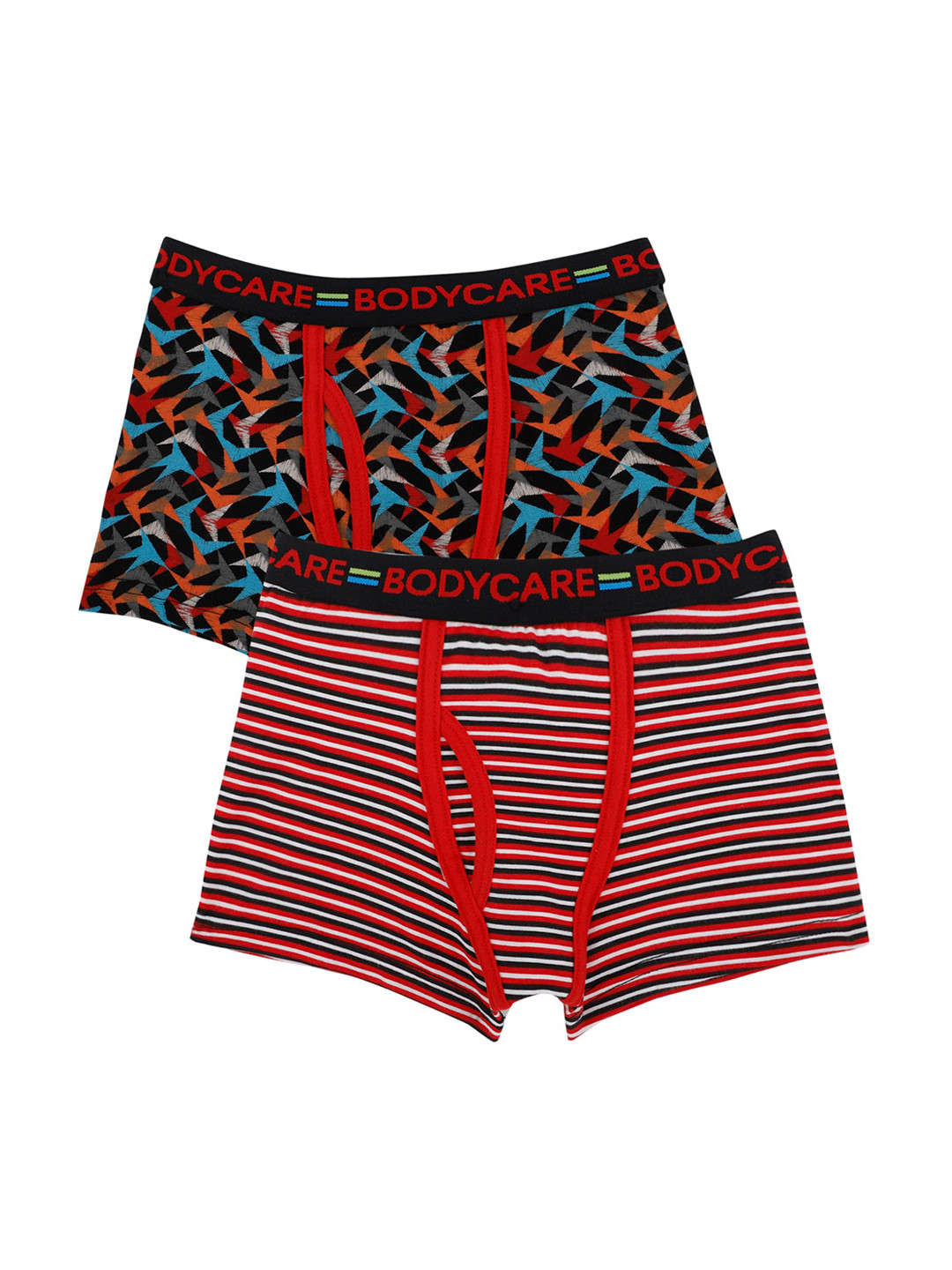 Bodycare Kids Boys Pack Of 2 Assorted Printed Cotton Trunks KGA2062RDRD-PK006
