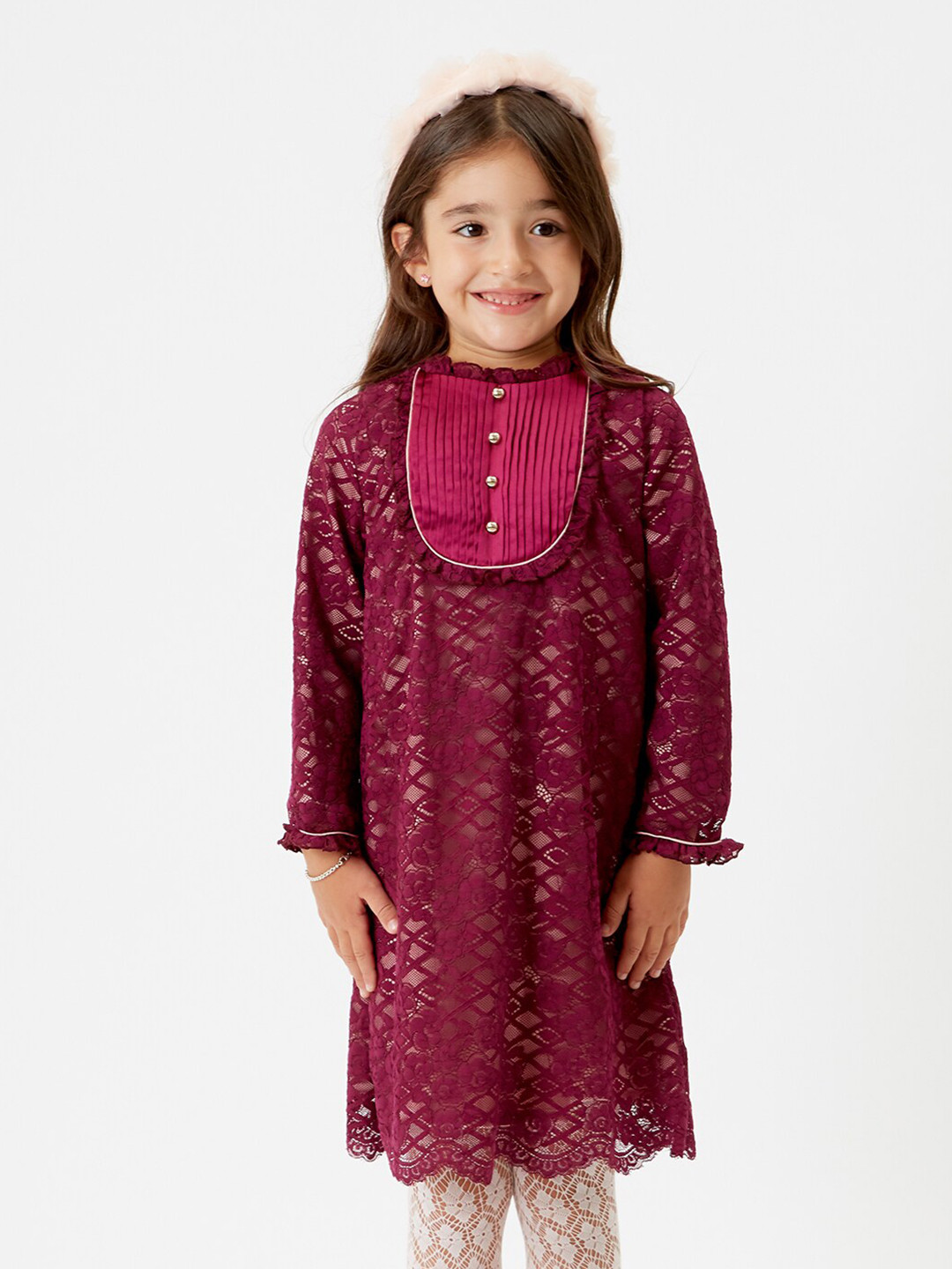 One Friday Girl Burgundy A-Line Dress
